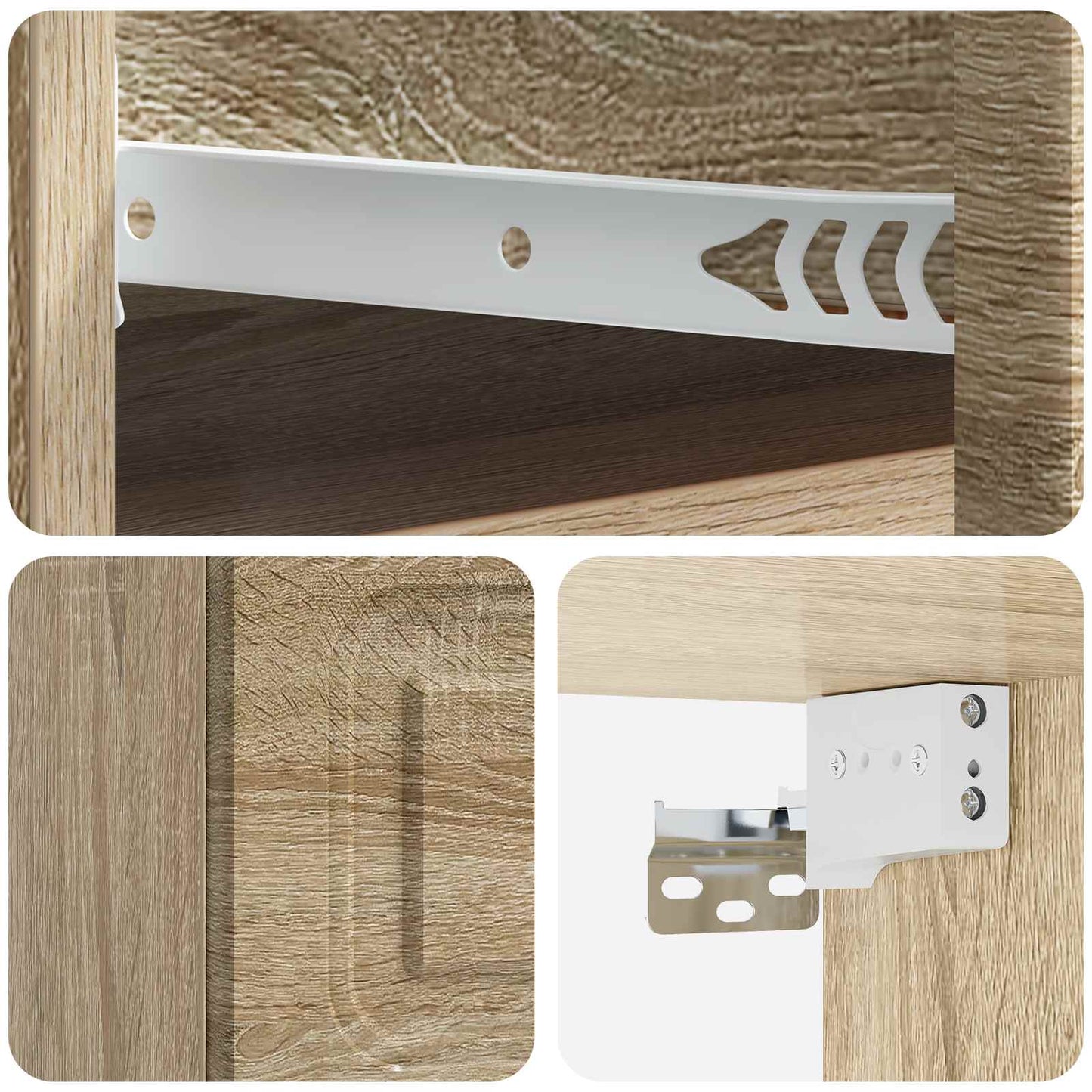 Væghængt Natbord Sonoma-eg 34,5 x 33 x 20 cm Konstrueret træ