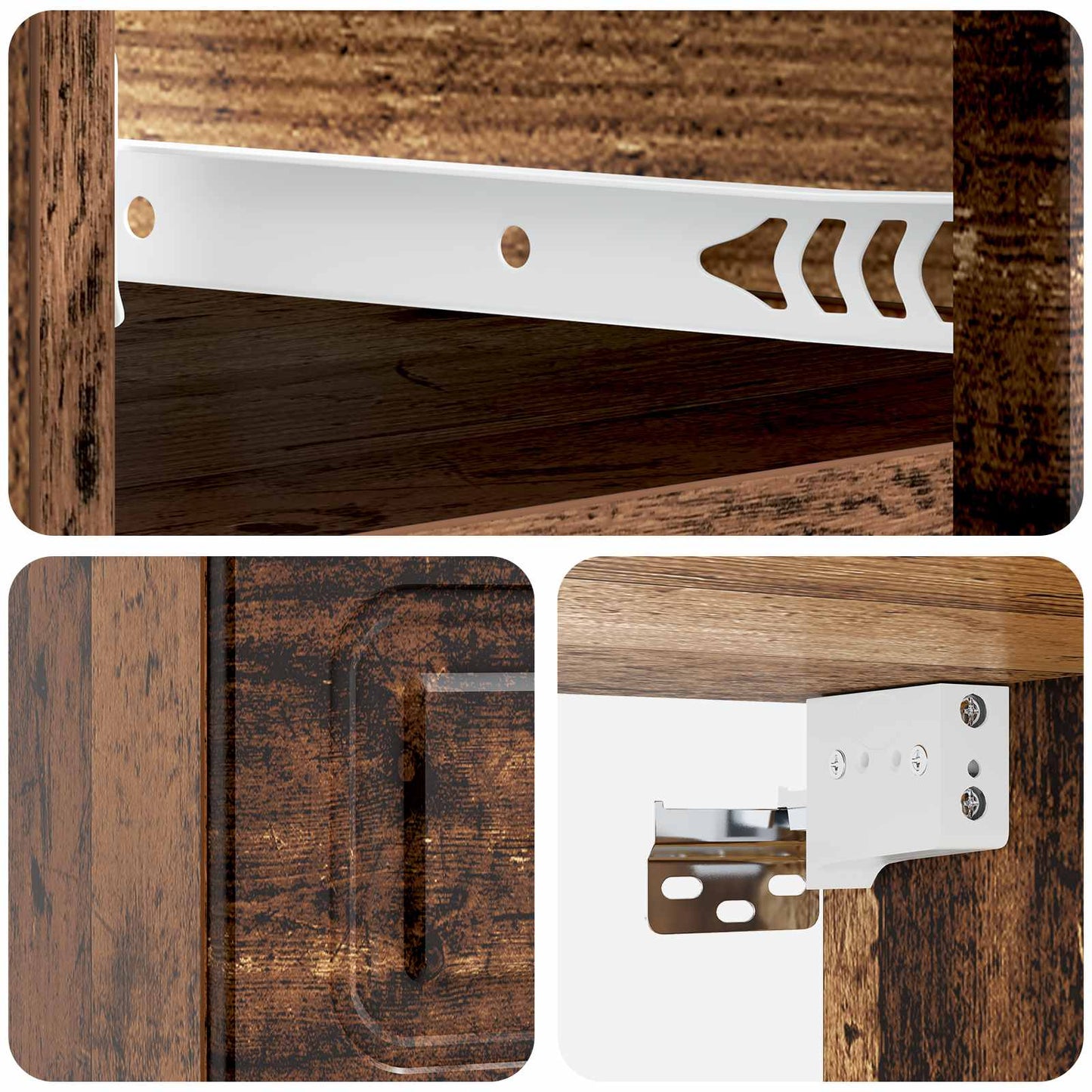 Væghængt Natbord Gammelt træ 34,5 x 33 x 20 cm Konstrueret træ