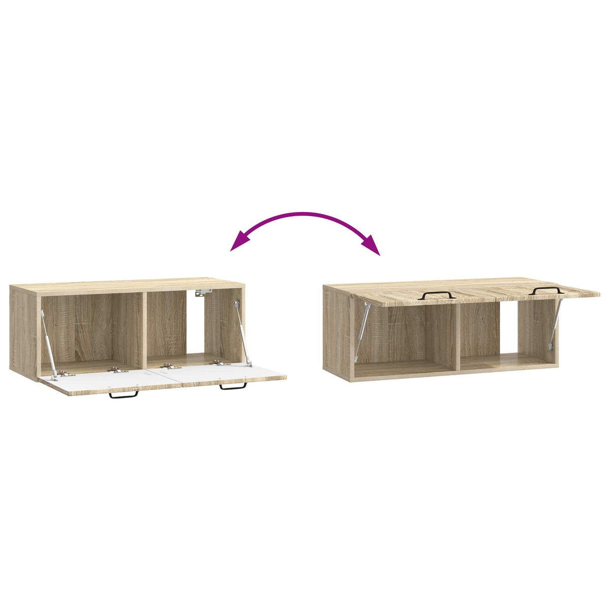 Væghængt TV-skab Sonoma-eg 78,5 x 31 x 30 cm Konstrueret træ