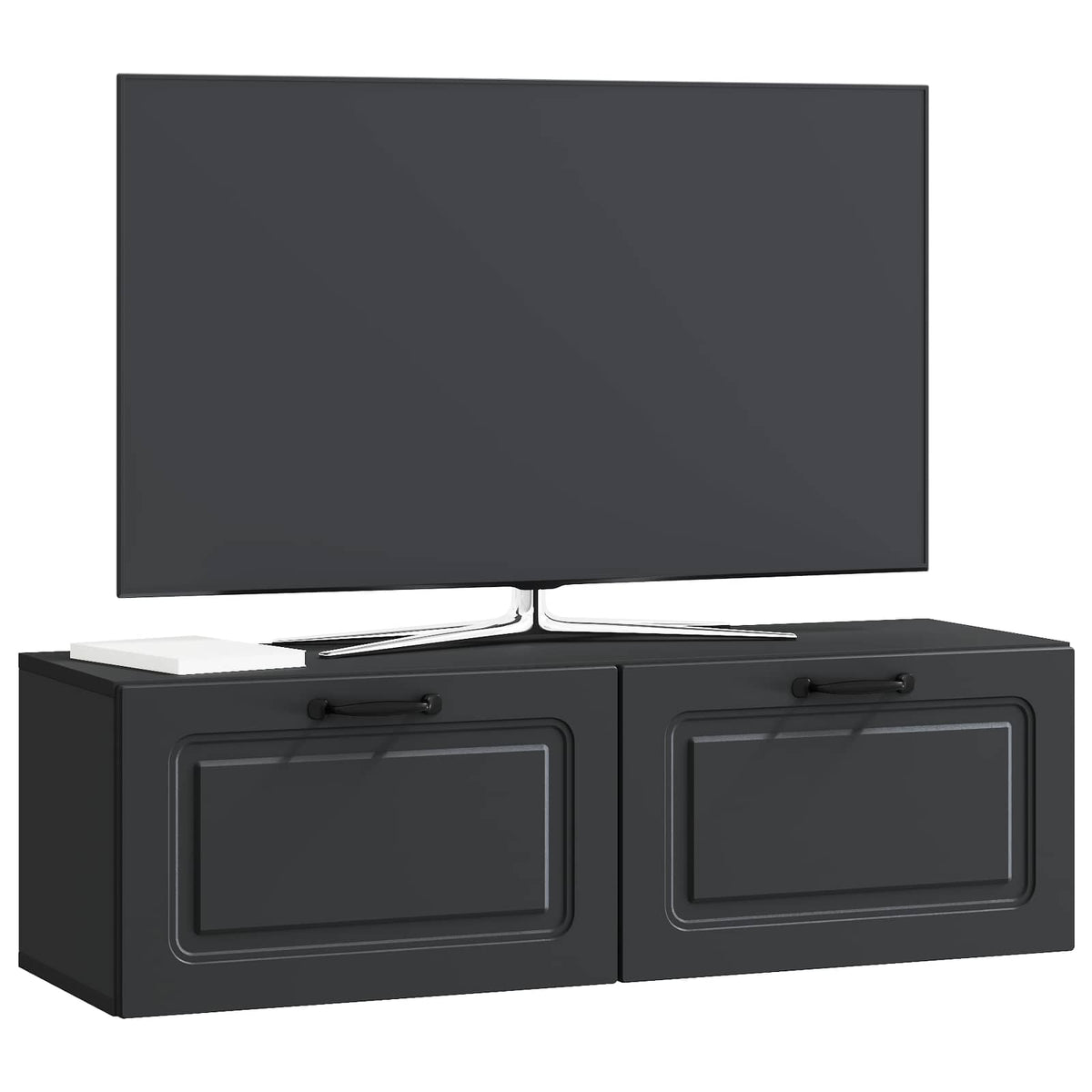 Væghængt TV-skab Sort 98 x 31 x 30 cm Konstrueret træ