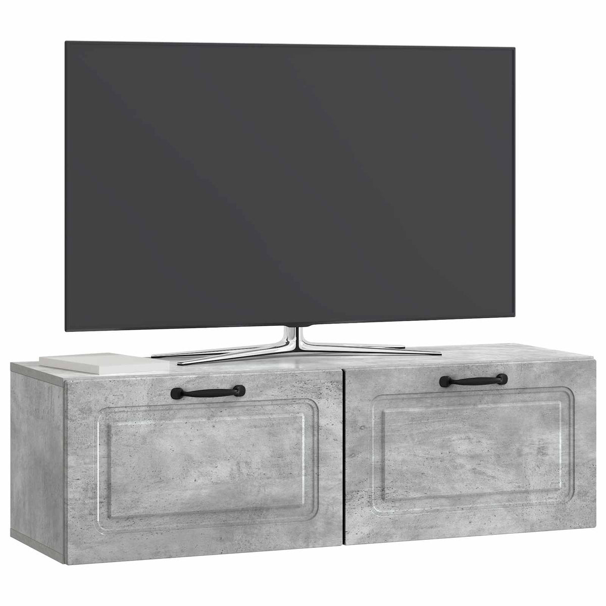 Væghængt TV-skab Betongrå 98 x 31 x 30 cm Konstrueret træ