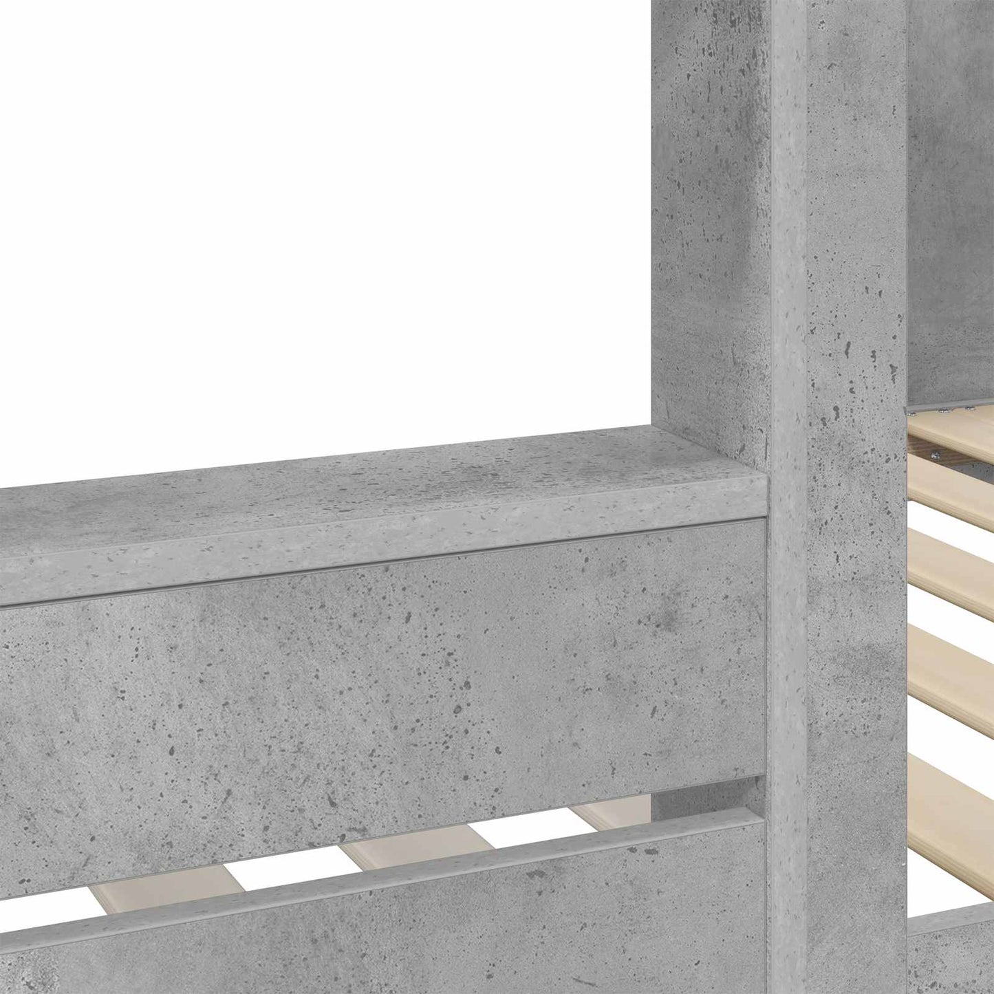 Køjeseng til Børn Beton Grå 90 x 200 cm Konstrueret træ