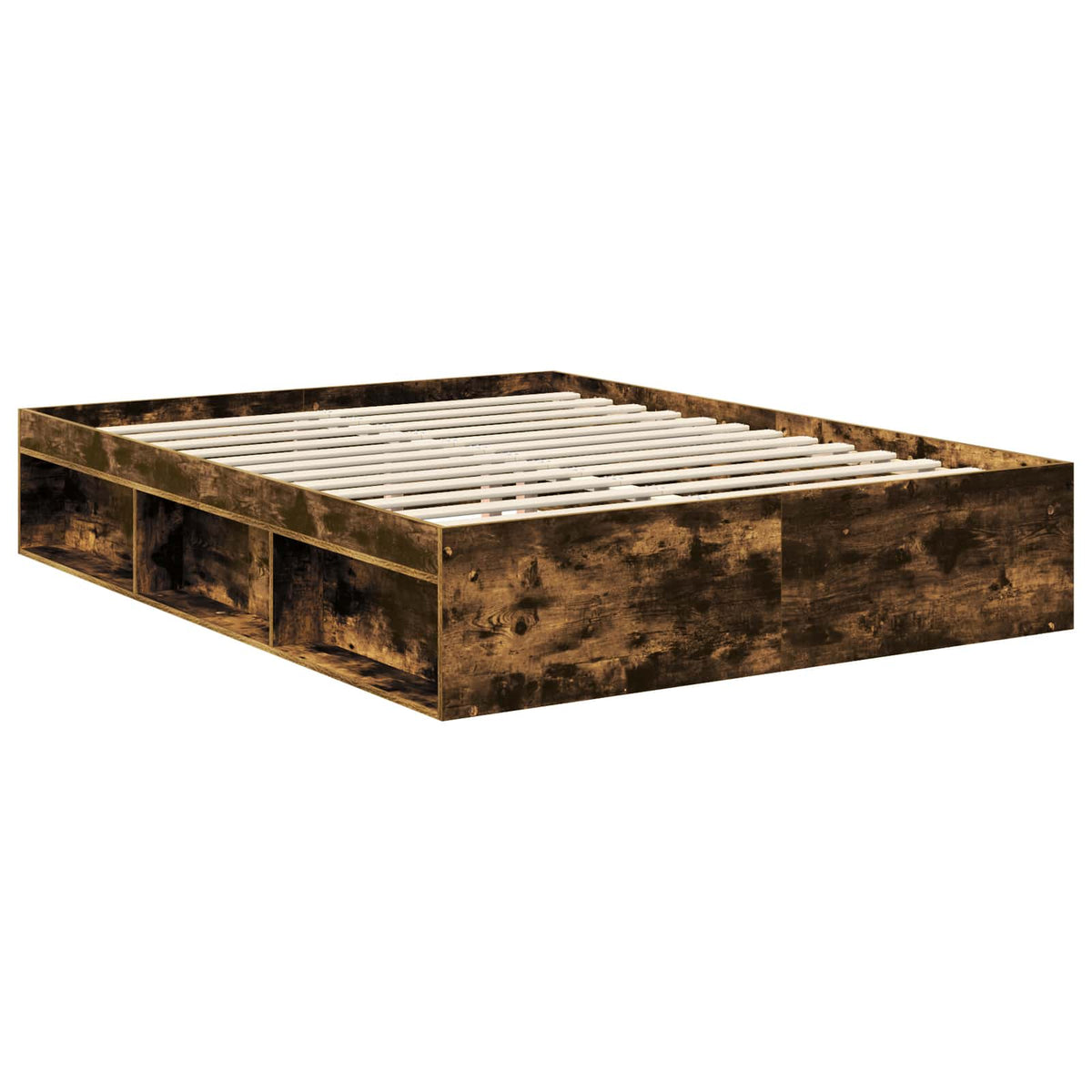 Sengestel Ensfarvet Røget eg 150 x 200 cm Massiv fyrretræ