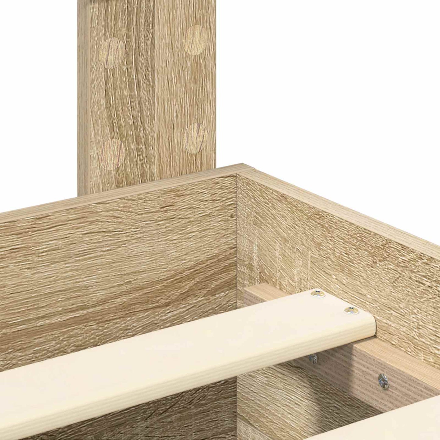 Sengestel med skuffe Beton Grå 200 x 200 cm Konstrueret træ