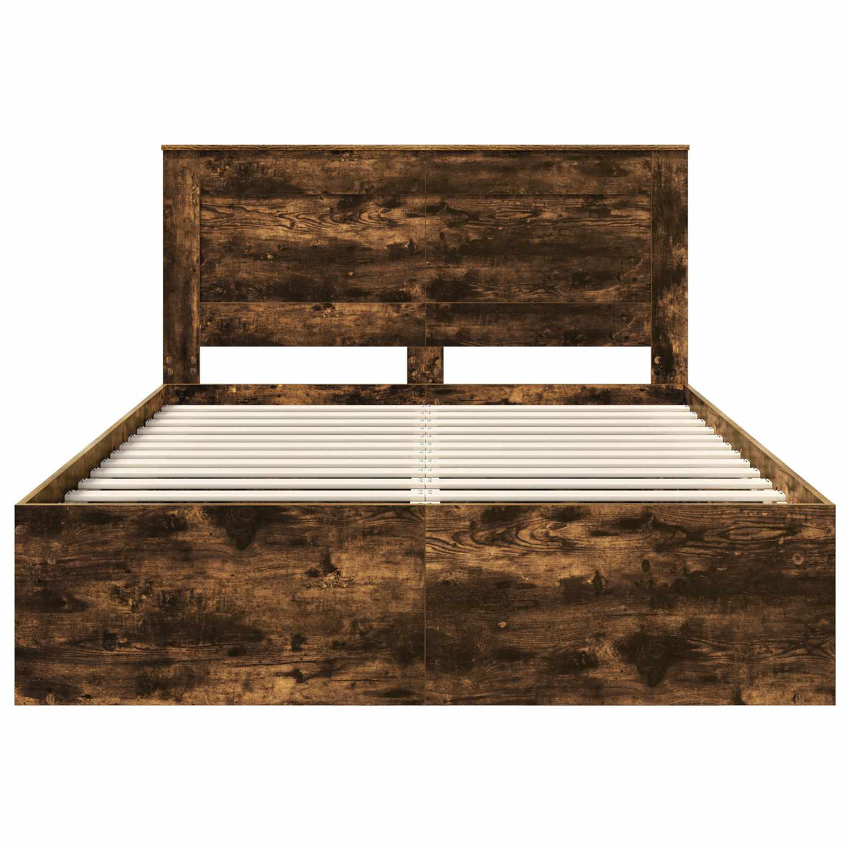 Sengestel med hovedgærde Røget eg 140 x 200 cm Massiv fyrretræ