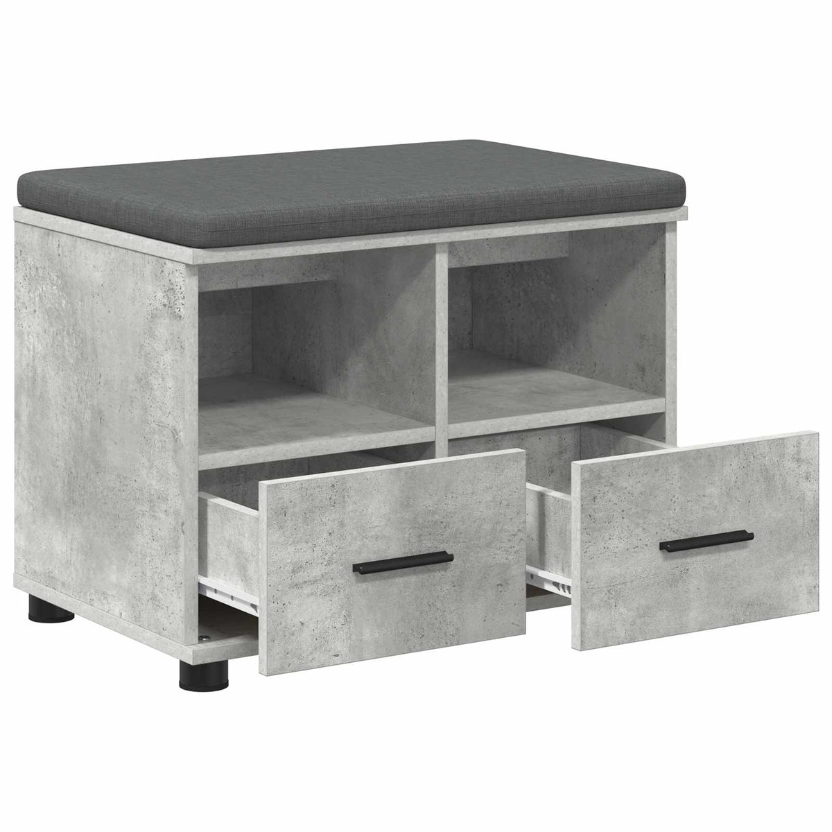 Hallbænk BetonGrå 60 x 38 x 46 cm Kunstigt træ og stof