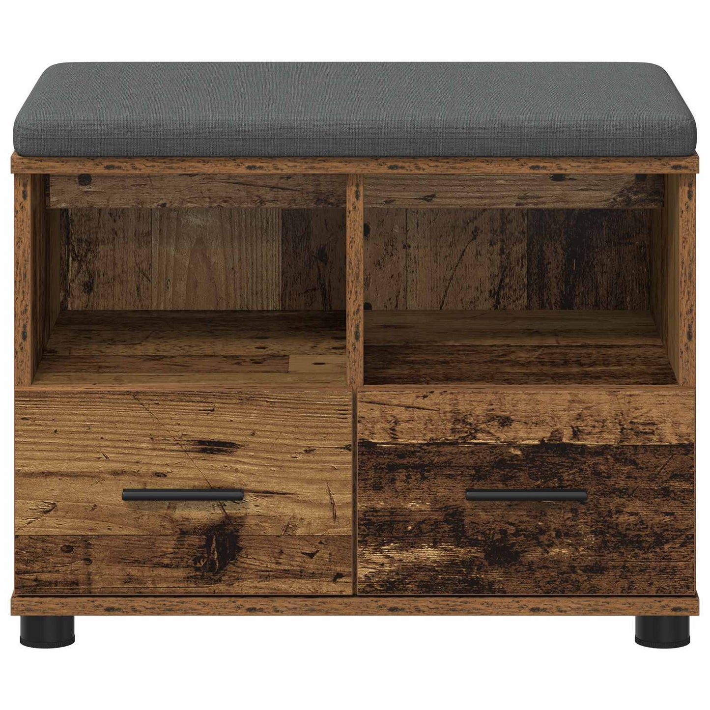 Hallbænk Gammelt træ 60 x 38 x 46 cm Kunstigt træ og stof