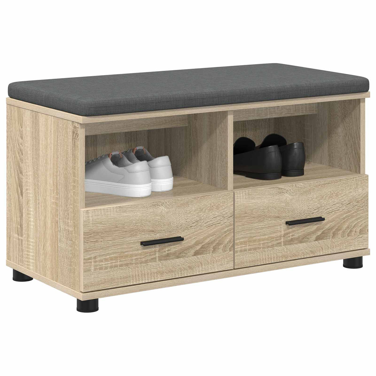 Hallbænk Sonoma eg 80 x 38 x 46 cm Kunstigt træ og stof