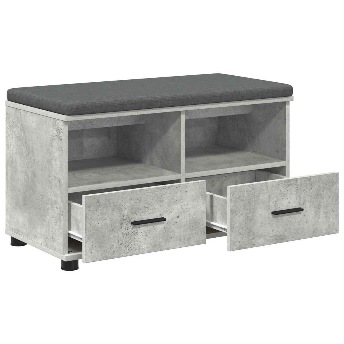 Hallbænk BetonGrå 80 x 38 x 46 cm Kunstigt træ og stof