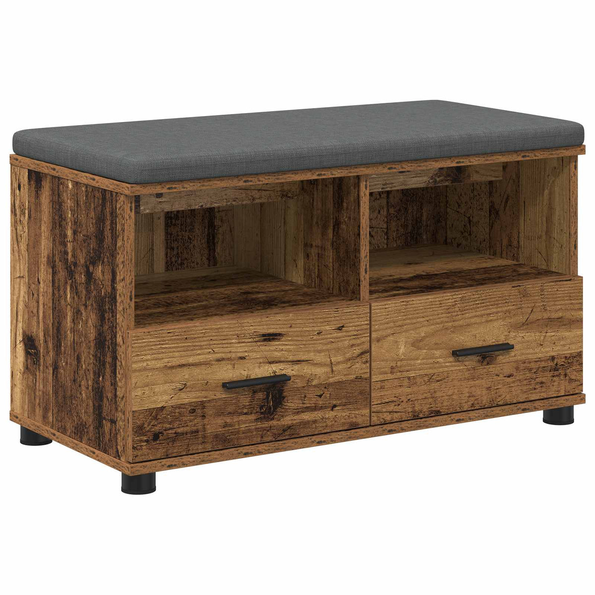 Hallbænk Gammelt træ 80 x 38 x 46 cm Kunstigt træ og stof
