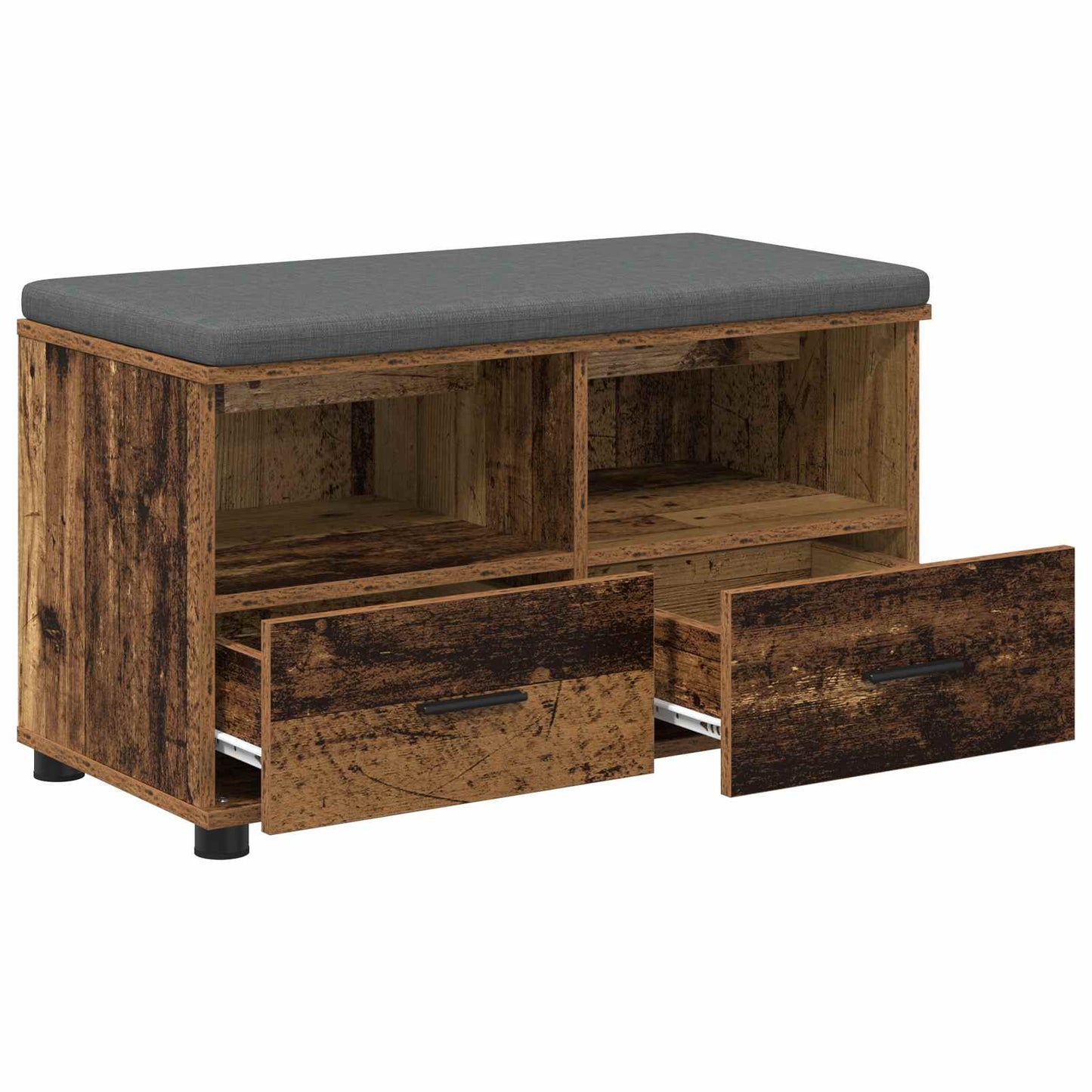 Hallbænk Gammelt træ 80 x 38 x 46 cm Kunstigt træ og stof