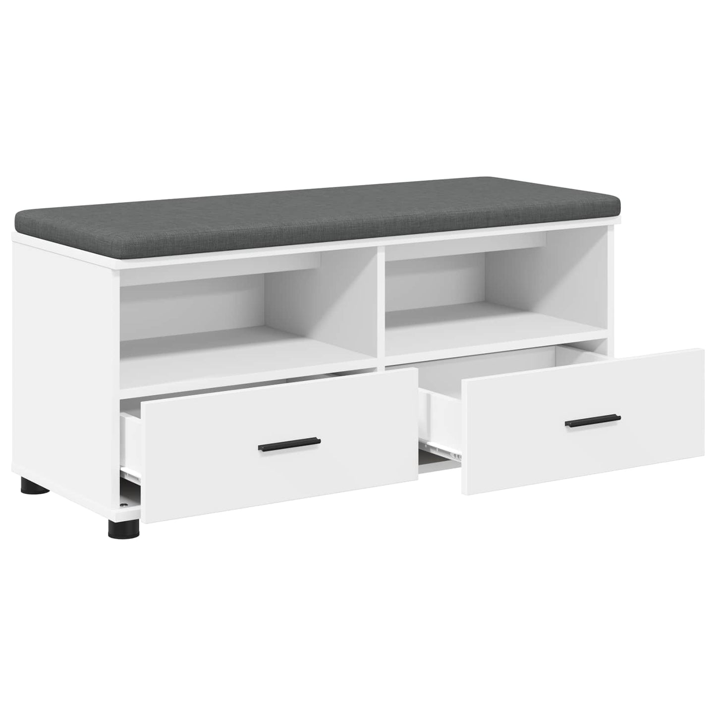 Hallbænk Hvid 100 x 38 x 46 cm Kunstigt træ og stof