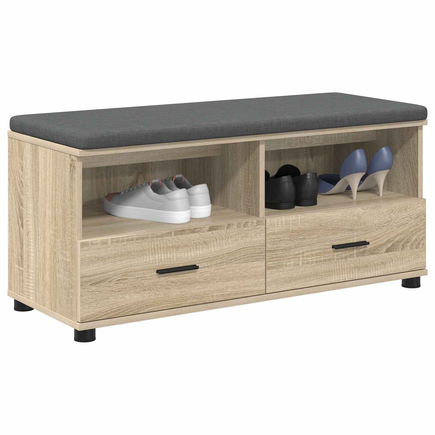Hallbænk Sonoma eg 100 x 38 x 46 cm Kunstigt træ og stof