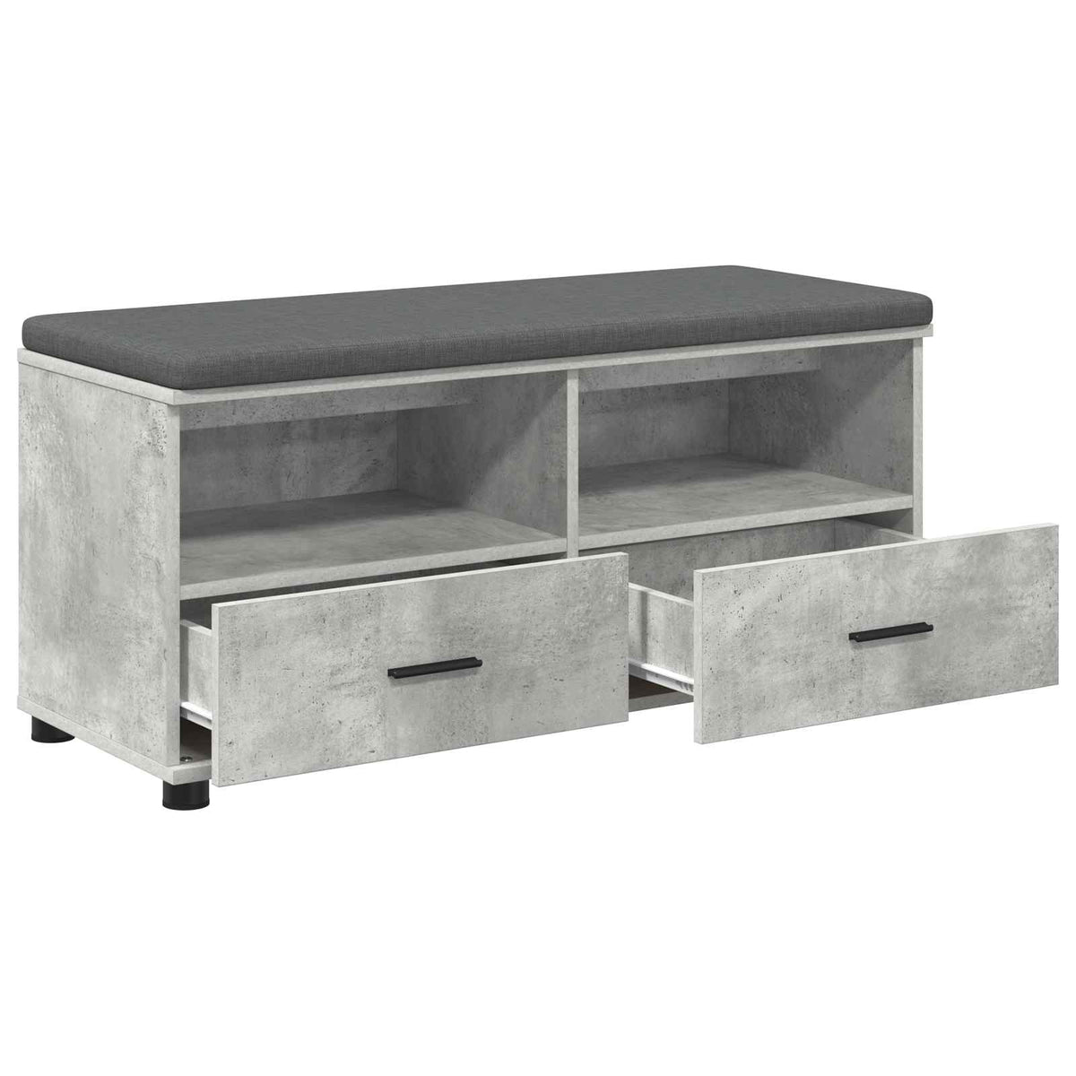 Hallbænk BetonGrå 100 x 38 x 46 cm Kunstigt træ og stof