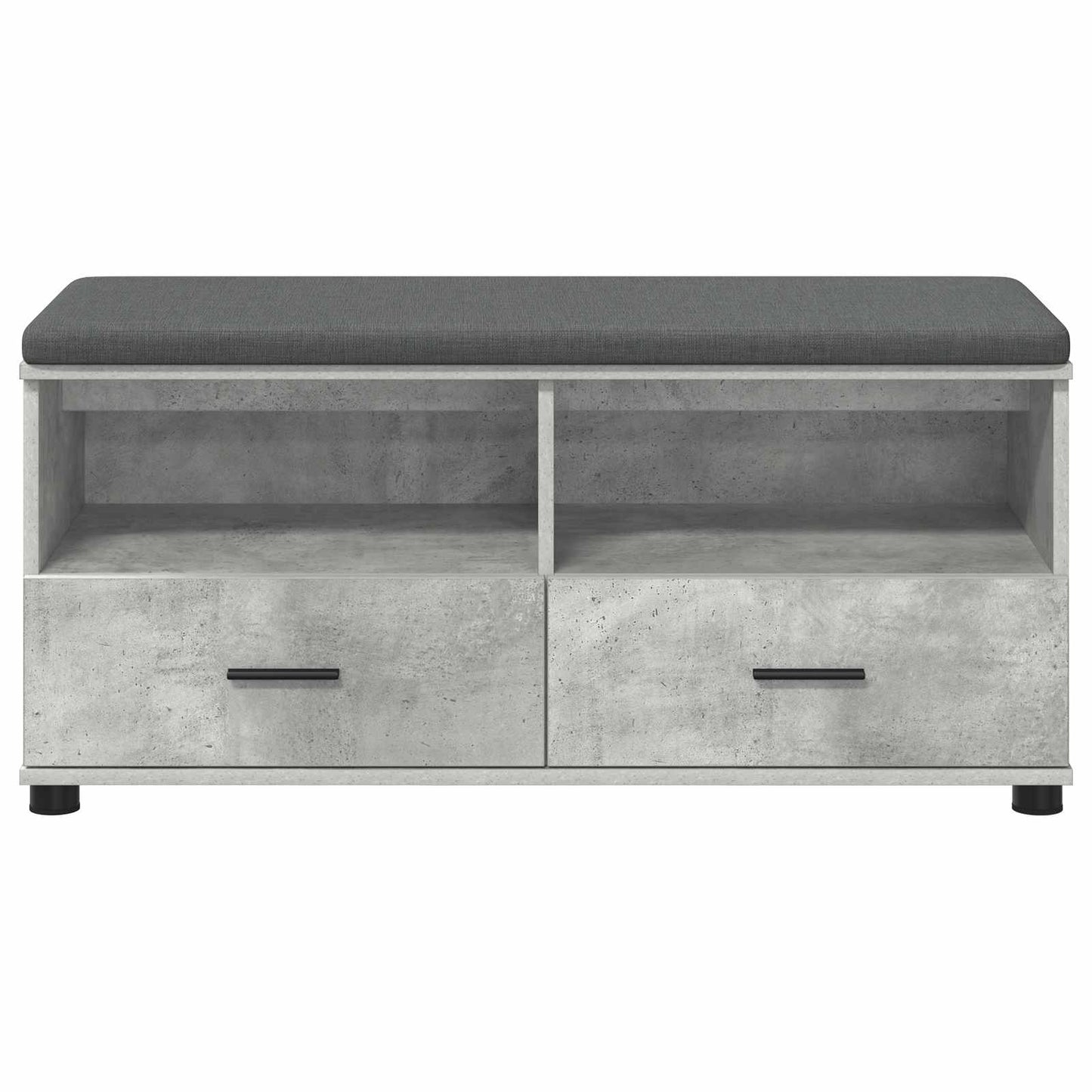 Hallbænk BetonGrå 100 x 38 x 46 cm Kunstigt træ og stof
