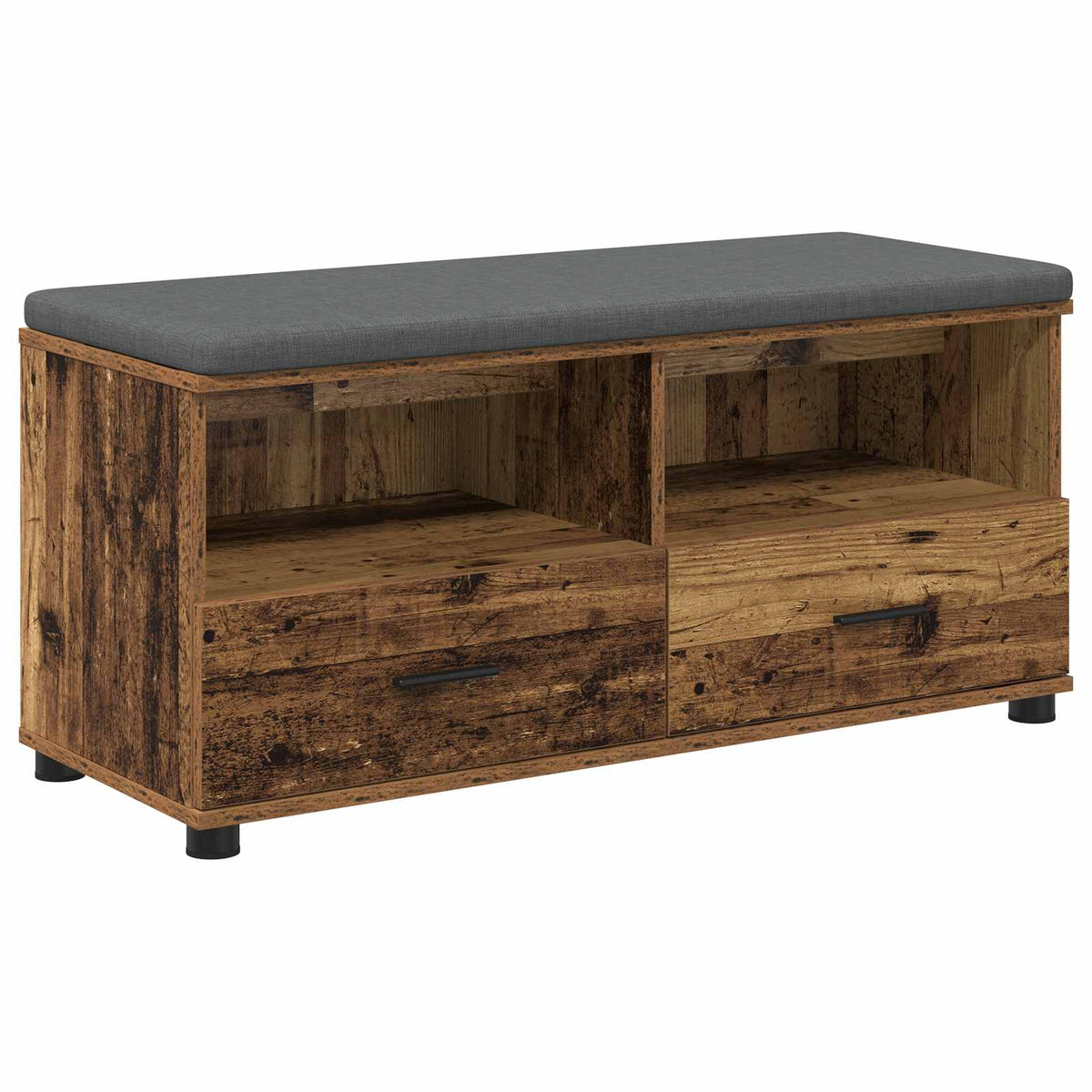 Hallbænk Gammelt træ 100 x 38 x 46 cm Kunstigt træ og stof