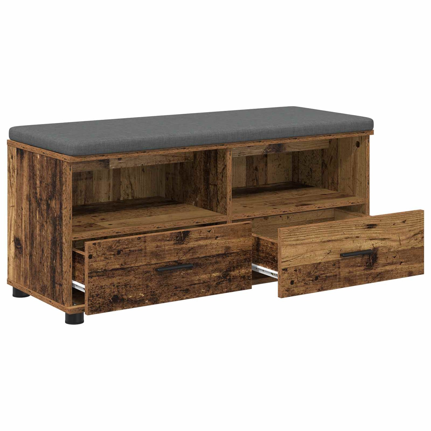 Hallbænk Gammelt træ 100 x 38 x 46 cm Kunstigt træ og stof