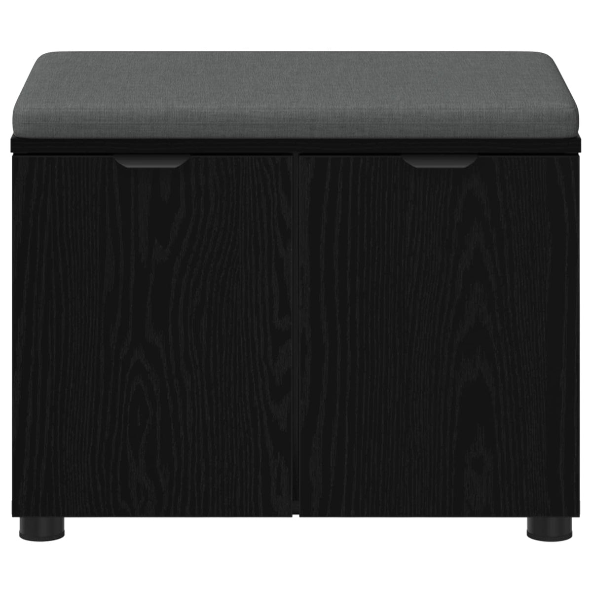 Hallbænk med pude Sort Eg 60 x 38 x 46 cm Kunstigt træ og stof