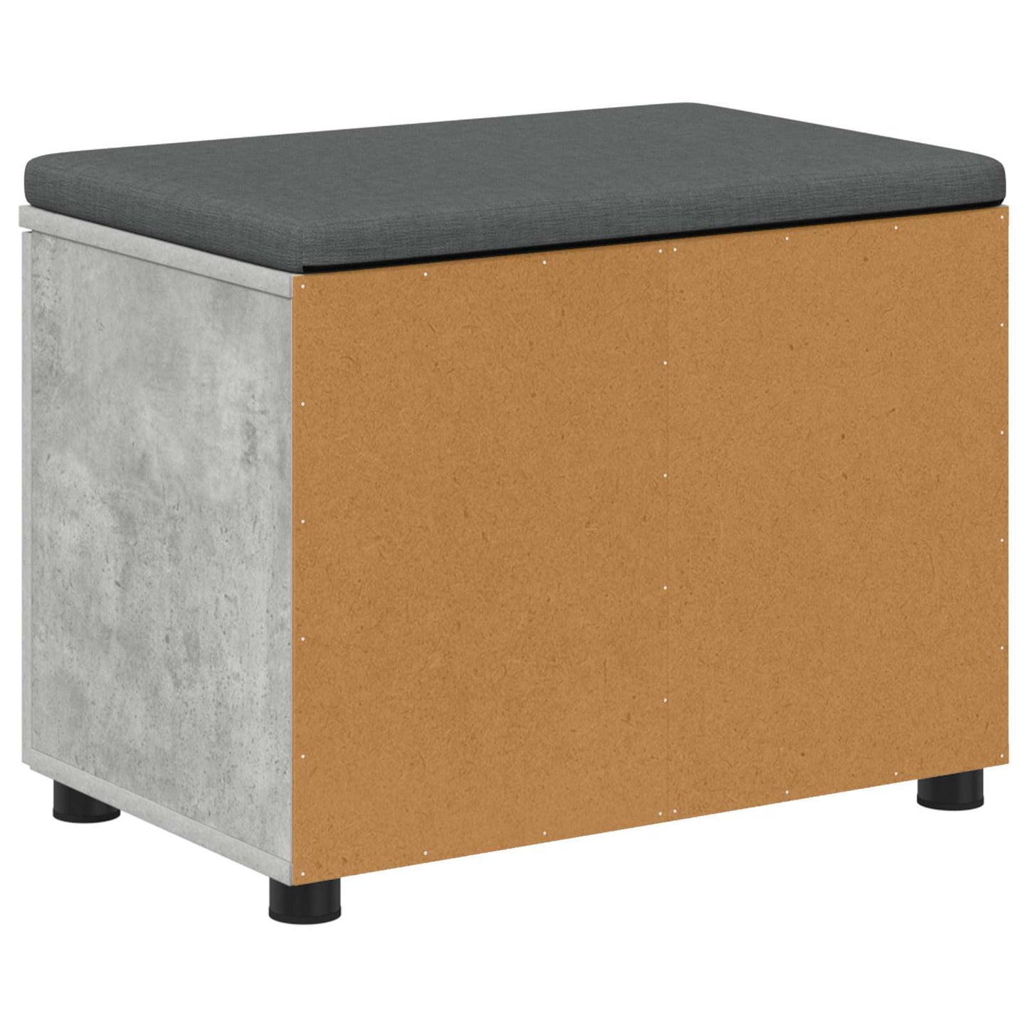 Hallbænk med pude BetonGrå 60 x 38 x 46 cm Kunstigt træ og stof