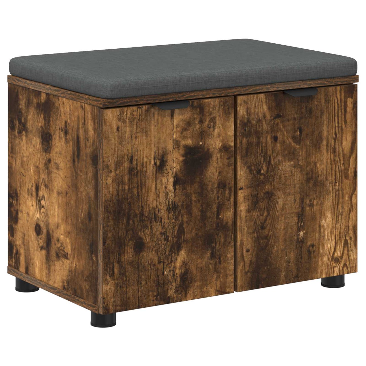 Hallbænk med pude Røget Eg 60 x 38 x 46 cm Kunstigt træ og stof