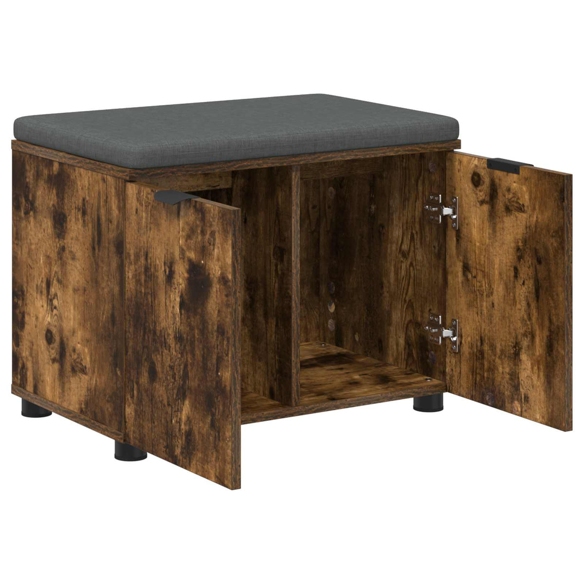 Hallbænk med pude Røget Eg 60 x 38 x 46 cm Kunstigt træ og stof