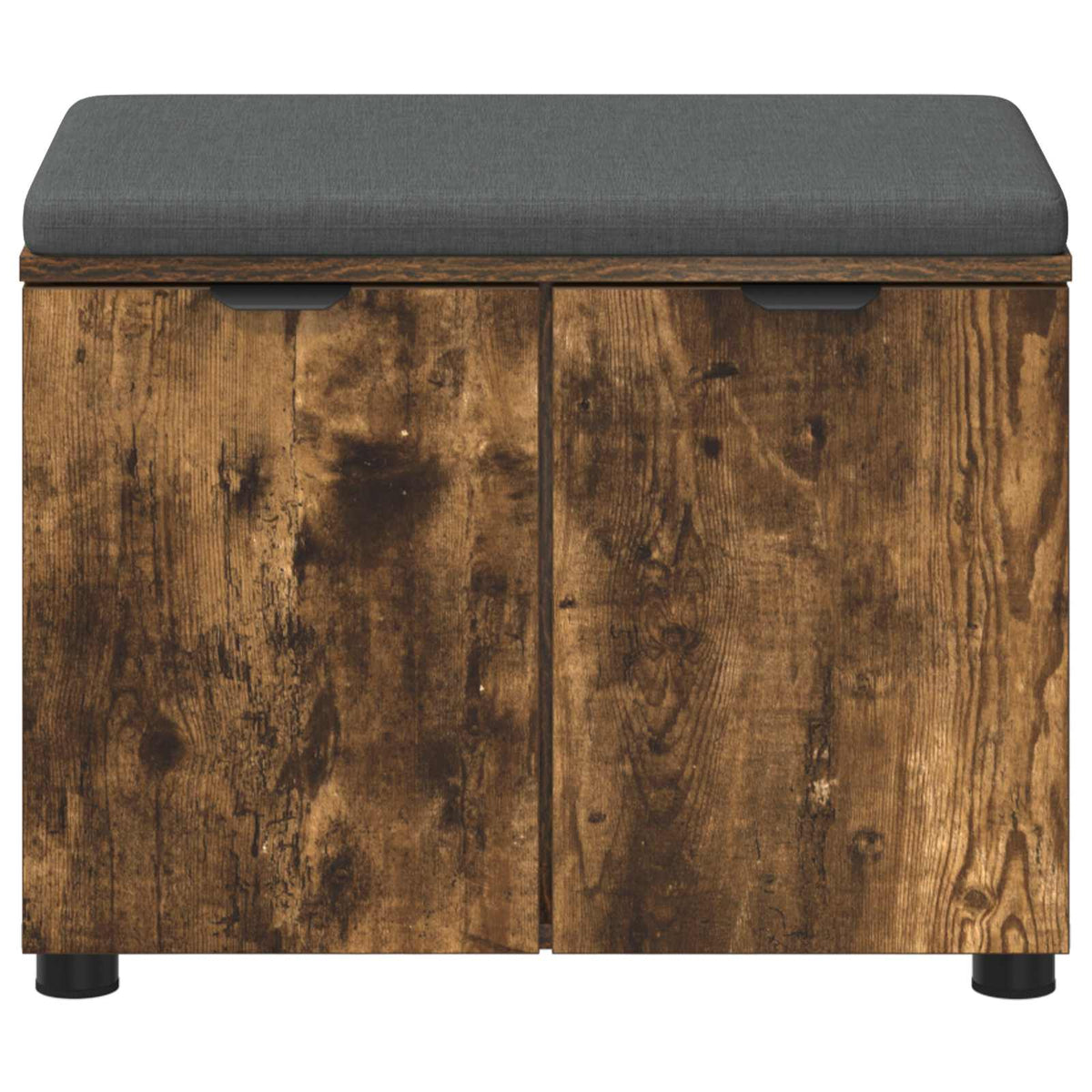 Hallbænk med pude Røget Eg 60 x 38 x 46 cm Kunstigt træ og stof