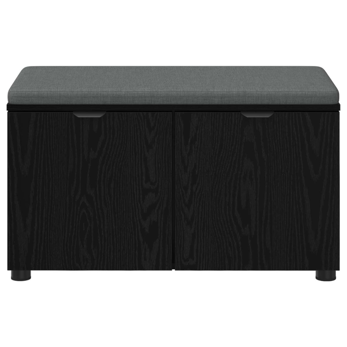 Hallbænk med pude Sort Eg 80 x 38 x 46 cm Kunstigt træ og stof