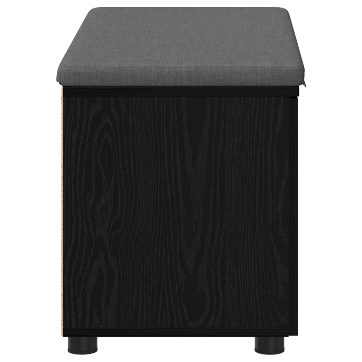 Hallbænk med pude Sort Eg 80 x 38 x 46 cm Kunstigt træ og stof