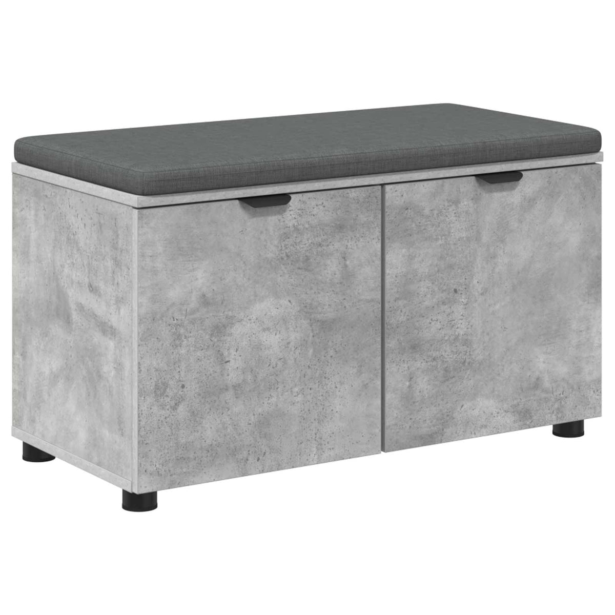 Hallbænk med pude BetonGrå 80 x 38 x 46 cm Kunstigt træ og stof
