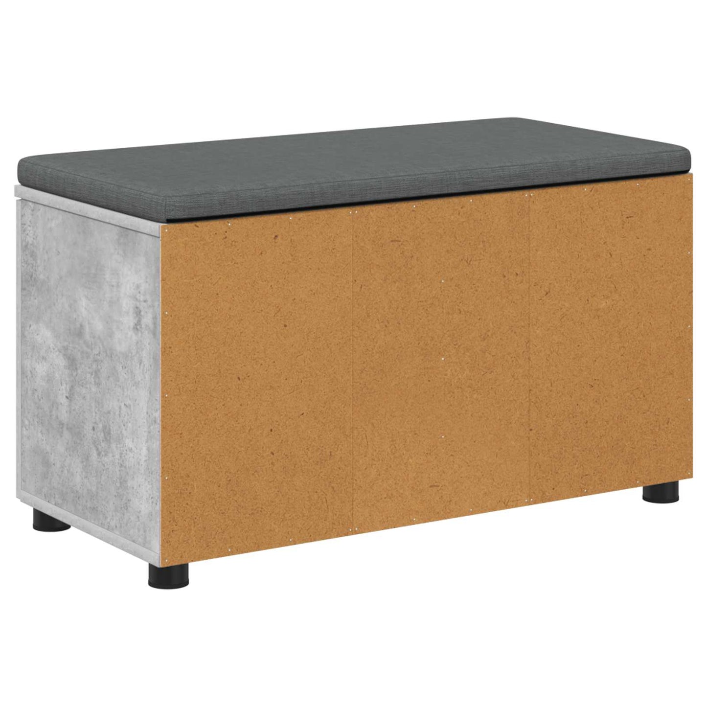 Hallbænk med pude BetonGrå 80 x 38 x 46 cm Kunstigt træ og stof