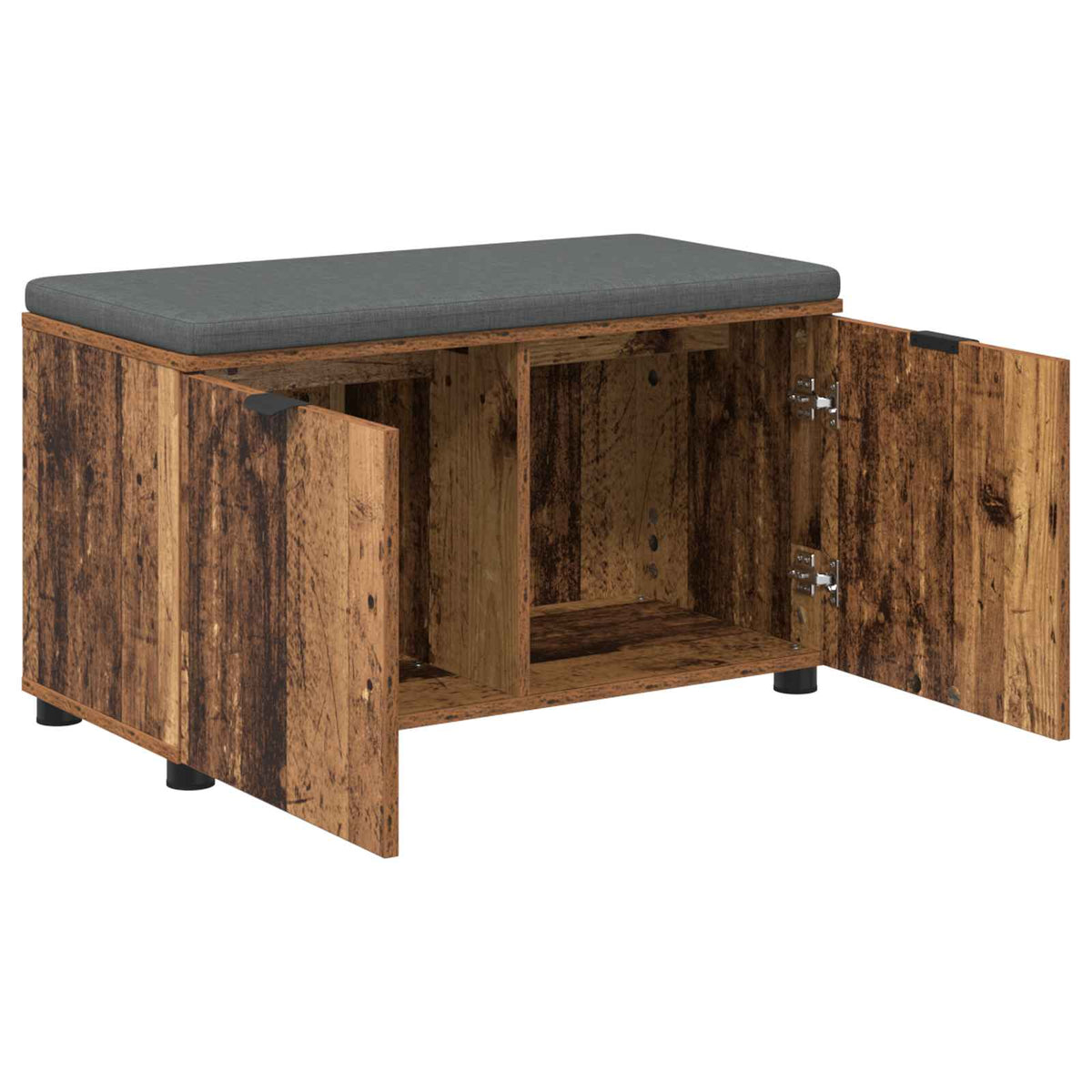 Hallbænk Gammelt træ 80 x 38 x 46 cm Kunstigt træ og stof