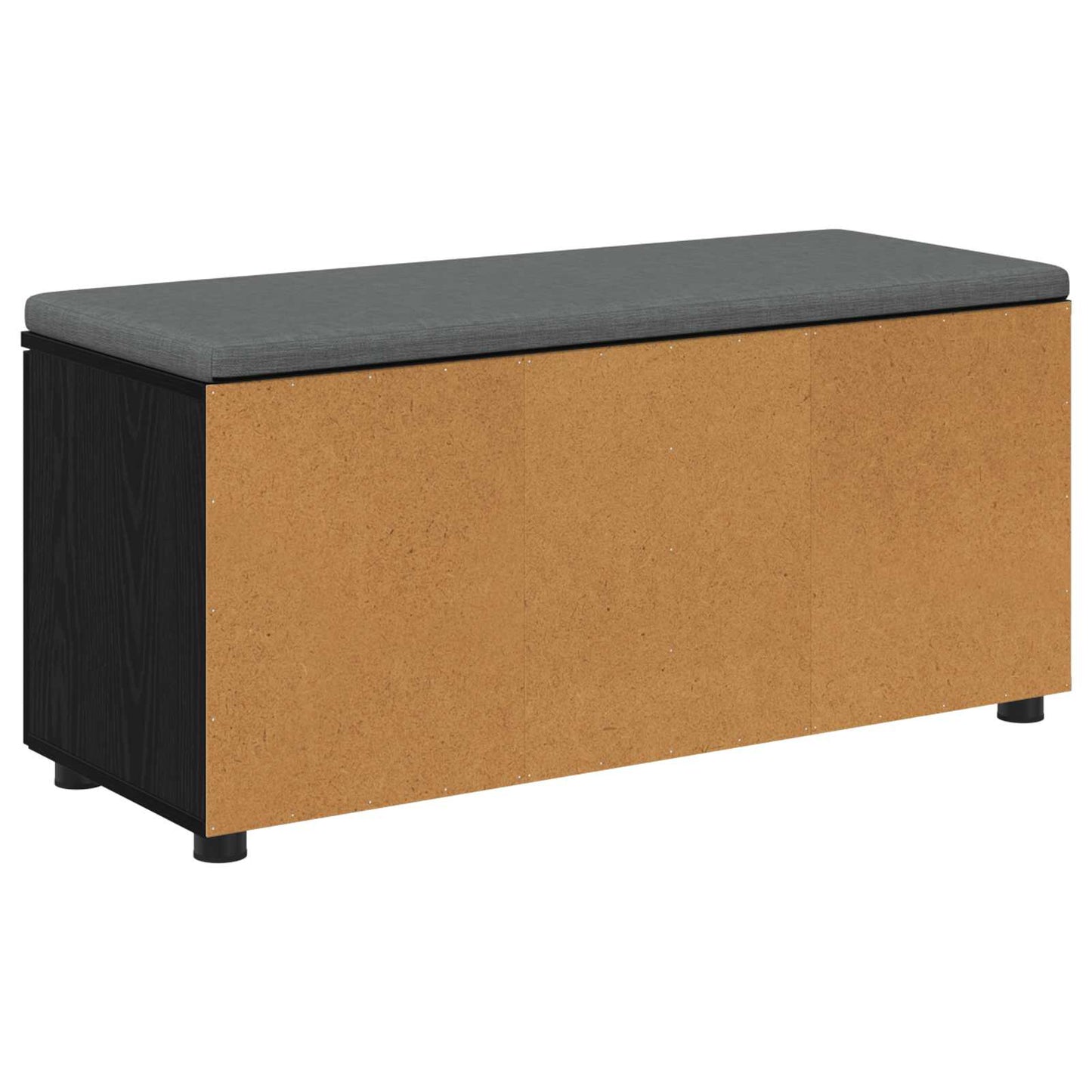 Hallbænk med pude Sort Eg 100 x 38 x 46 cm Kunstigt træ og stof