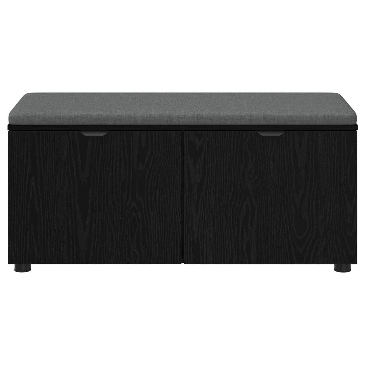Hallbænk med pude Sort Eg 100 x 38 x 46 cm Kunstigt træ og stof