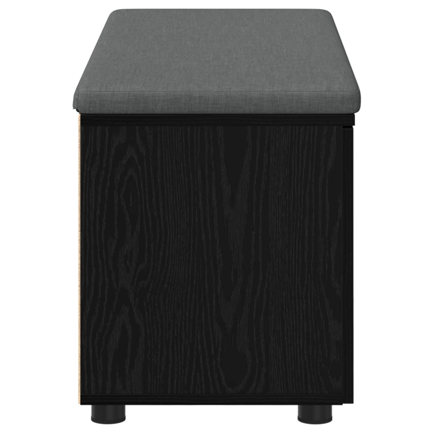 Hallbænk med pude Sort Eg 100 x 38 x 46 cm Kunstigt træ og stof