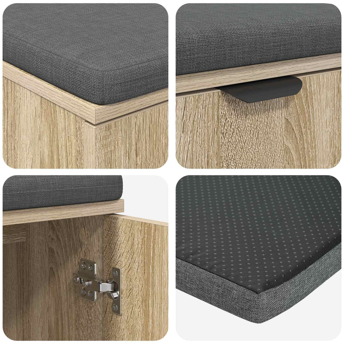 Hallbænk Sonoma eg 100 x 38 x 46 cm Kunstigt træ og stof