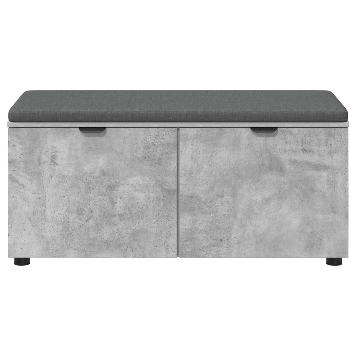Hallbænk med dør BetonGrå 100 x 38 x 46 cm Kunstigt træ og stof