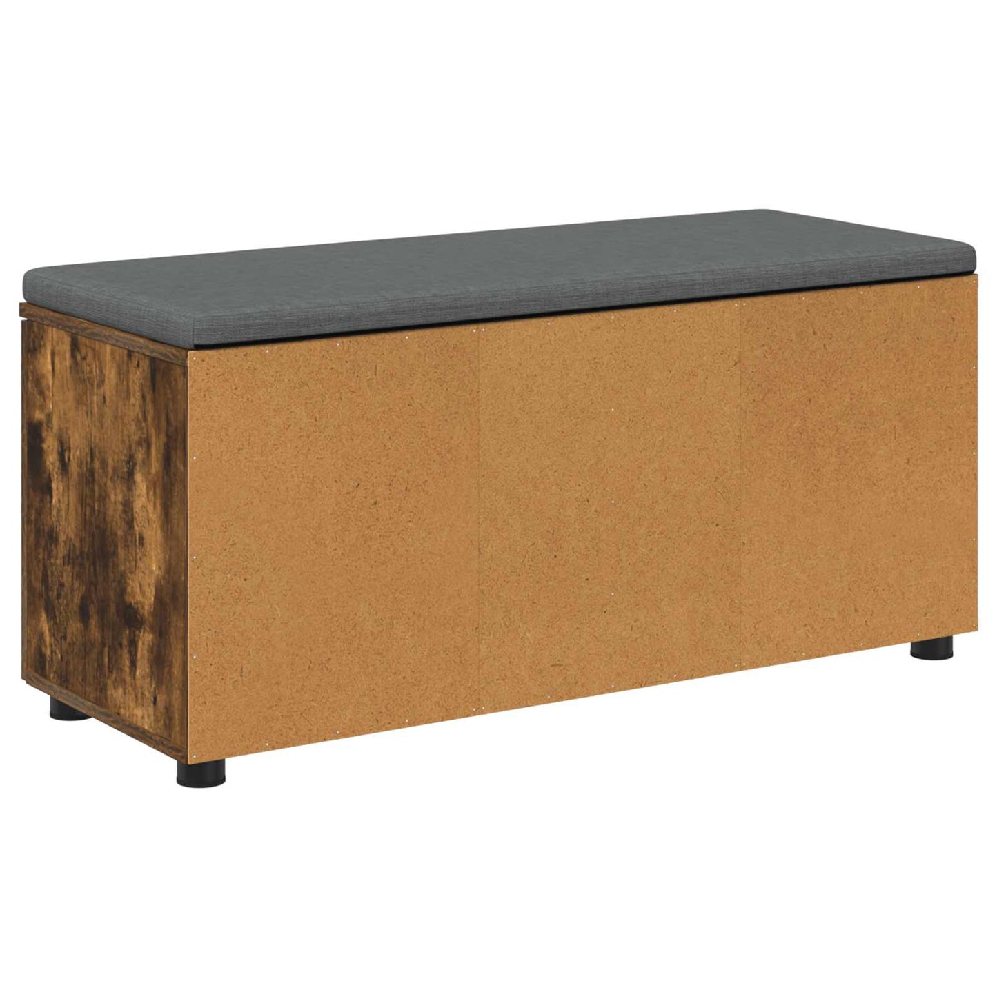 Hallbænk med dør Røget Eg 100 x 38 x 46 cm Kunstigt træ og stof