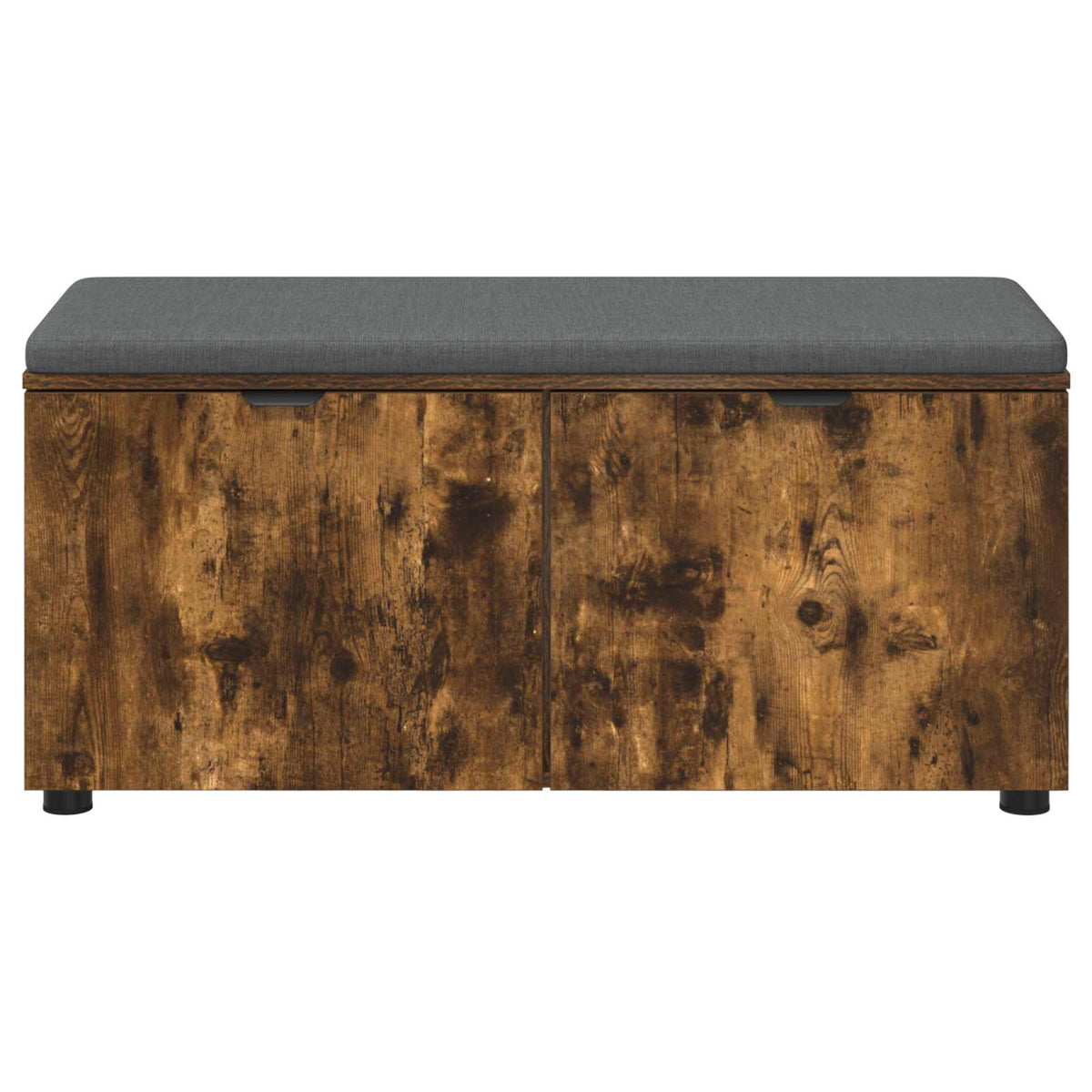 Hallbænk med dør Røget Eg 100 x 38 x 46 cm Kunstigt træ og stof