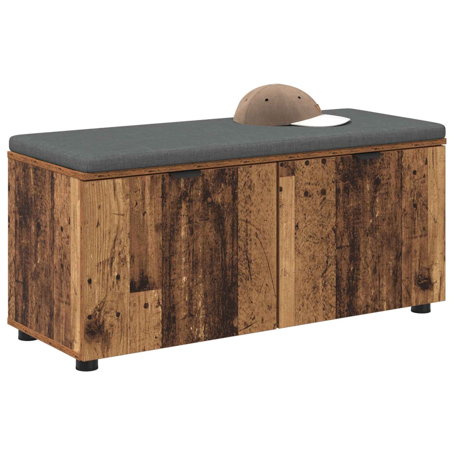 Hallbænk Gammelt træ 100 x 38 x 46 cm Kunstigt træ og stof