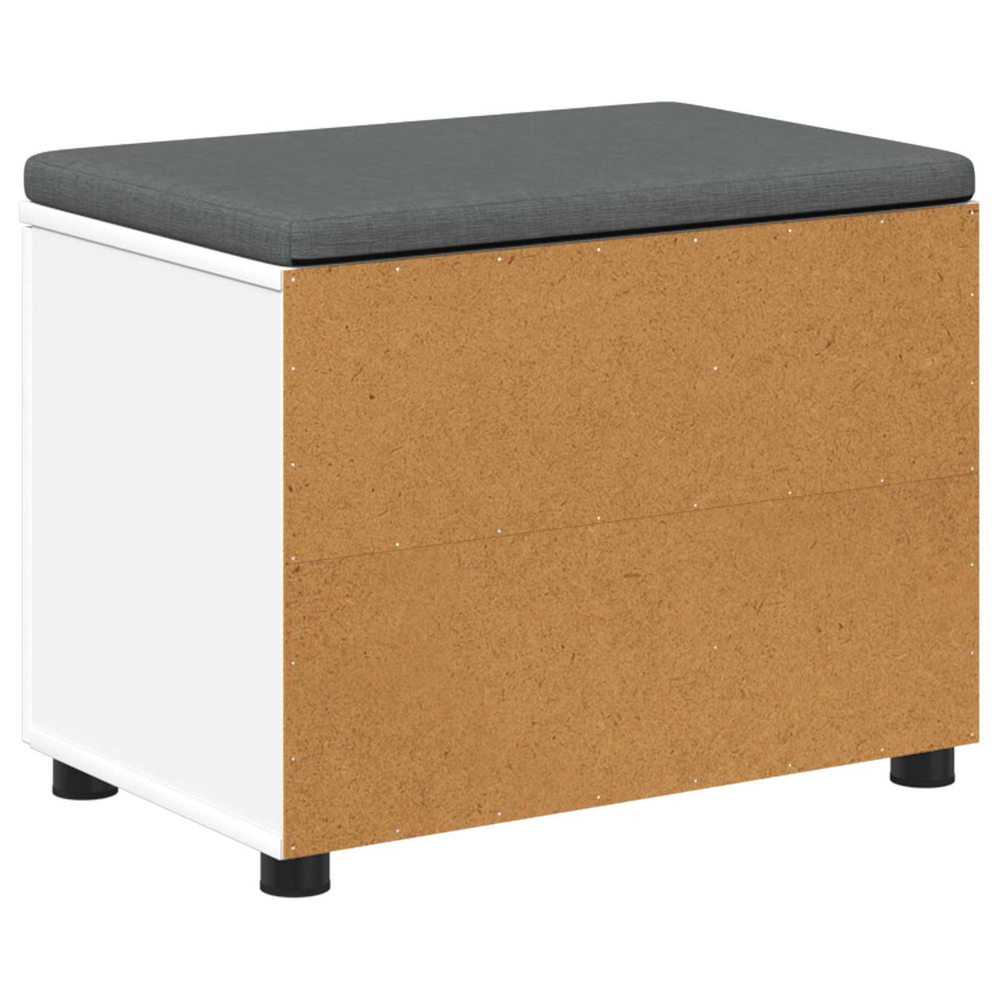 Hallbænk med pude Hvid 60 x 38 x 46 cm Kunstigt træ og stof