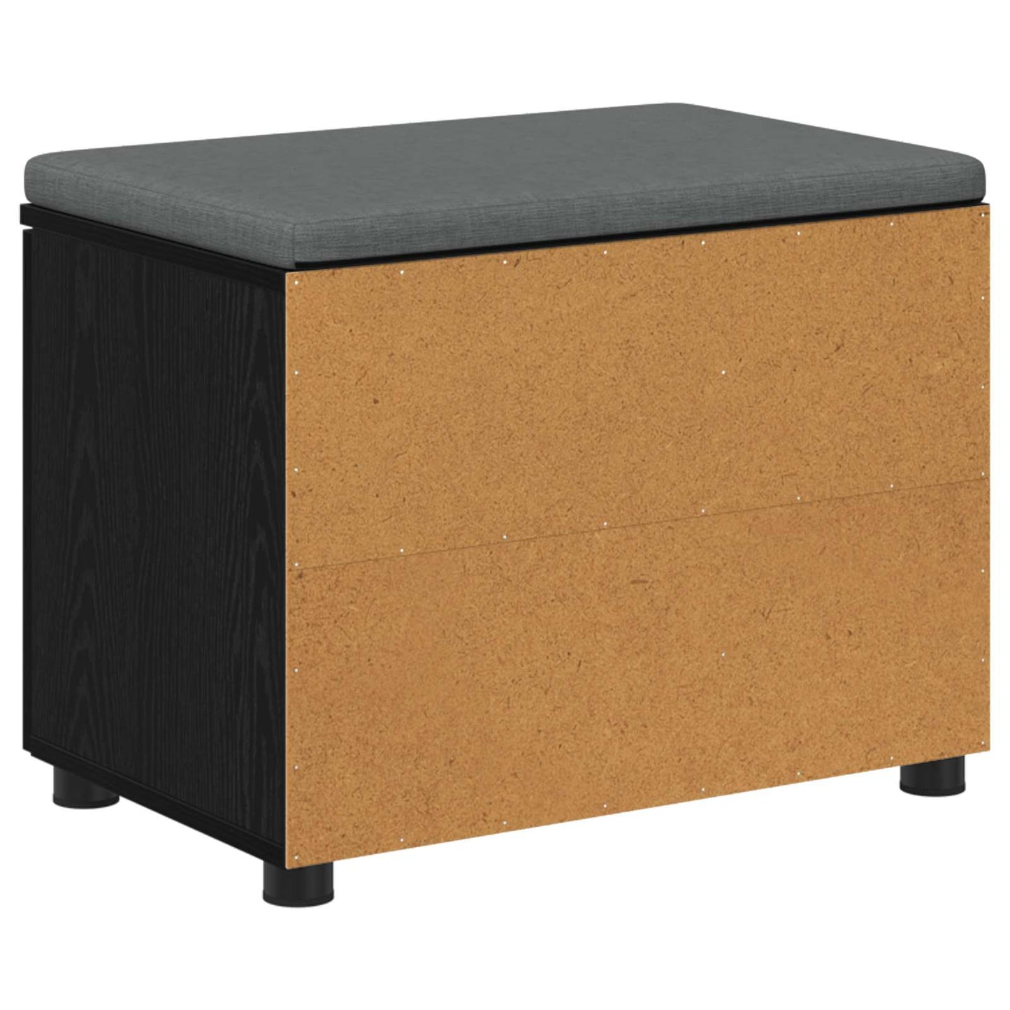 Hallbænk med pude Sort Eg 60 x 38 x 46 cm Kunstigt træ og stof