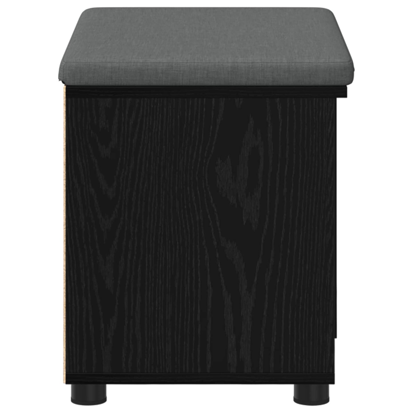 Hallbænk med pude Sort Eg 60 x 38 x 46 cm Kunstigt træ og stof