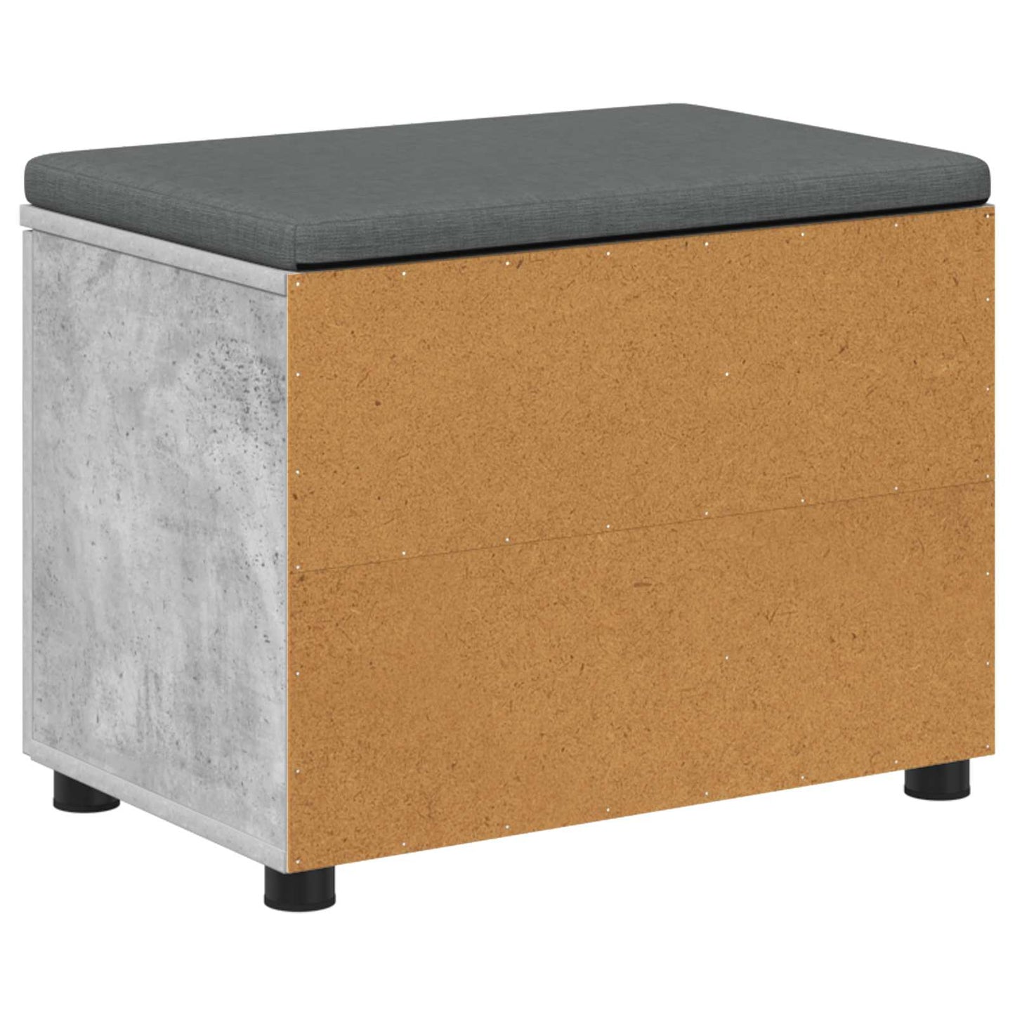 Hallbænk med pude BetonGrå 60 x 38 x 46 cm Kunstigt træ og stof