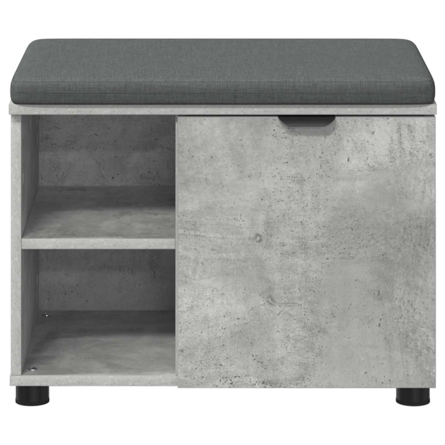 Hallbænk med pude BetonGrå 60 x 38 x 46 cm Kunstigt træ og stof