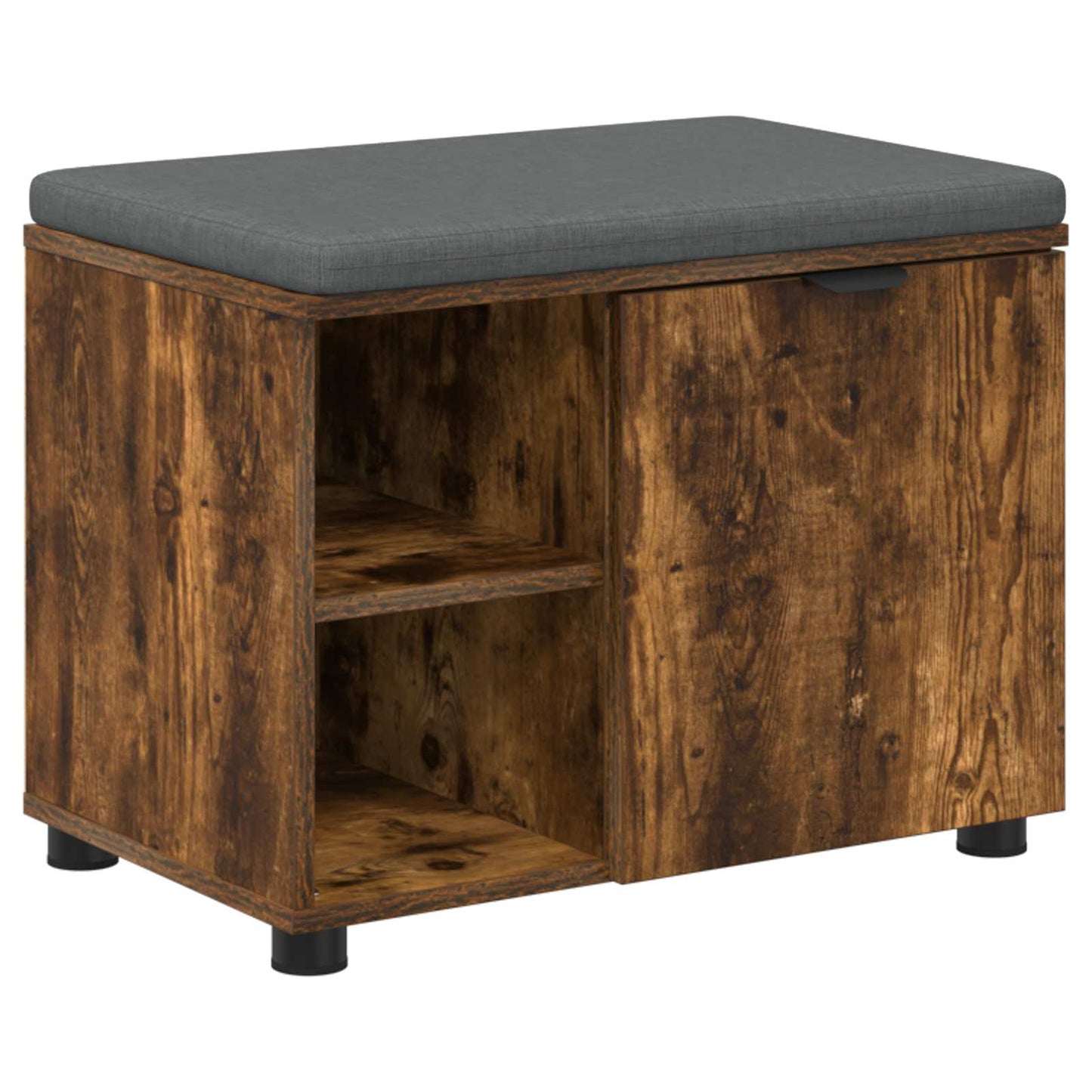 Hallbænk med pude Røget Eg 60 x 38 x 46 cm Kunstigt træ og stof