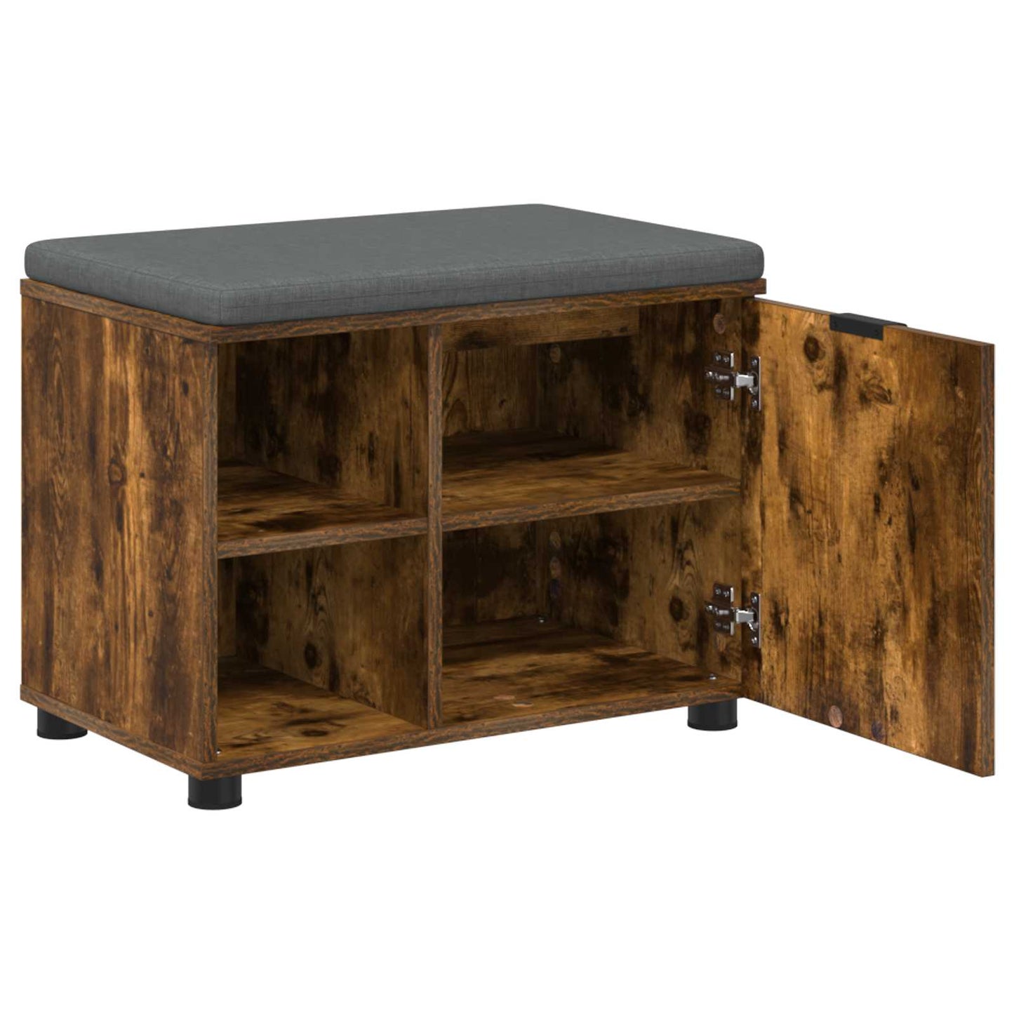 Hallbænk med pude Røget Eg 60 x 38 x 46 cm Kunstigt træ og stof