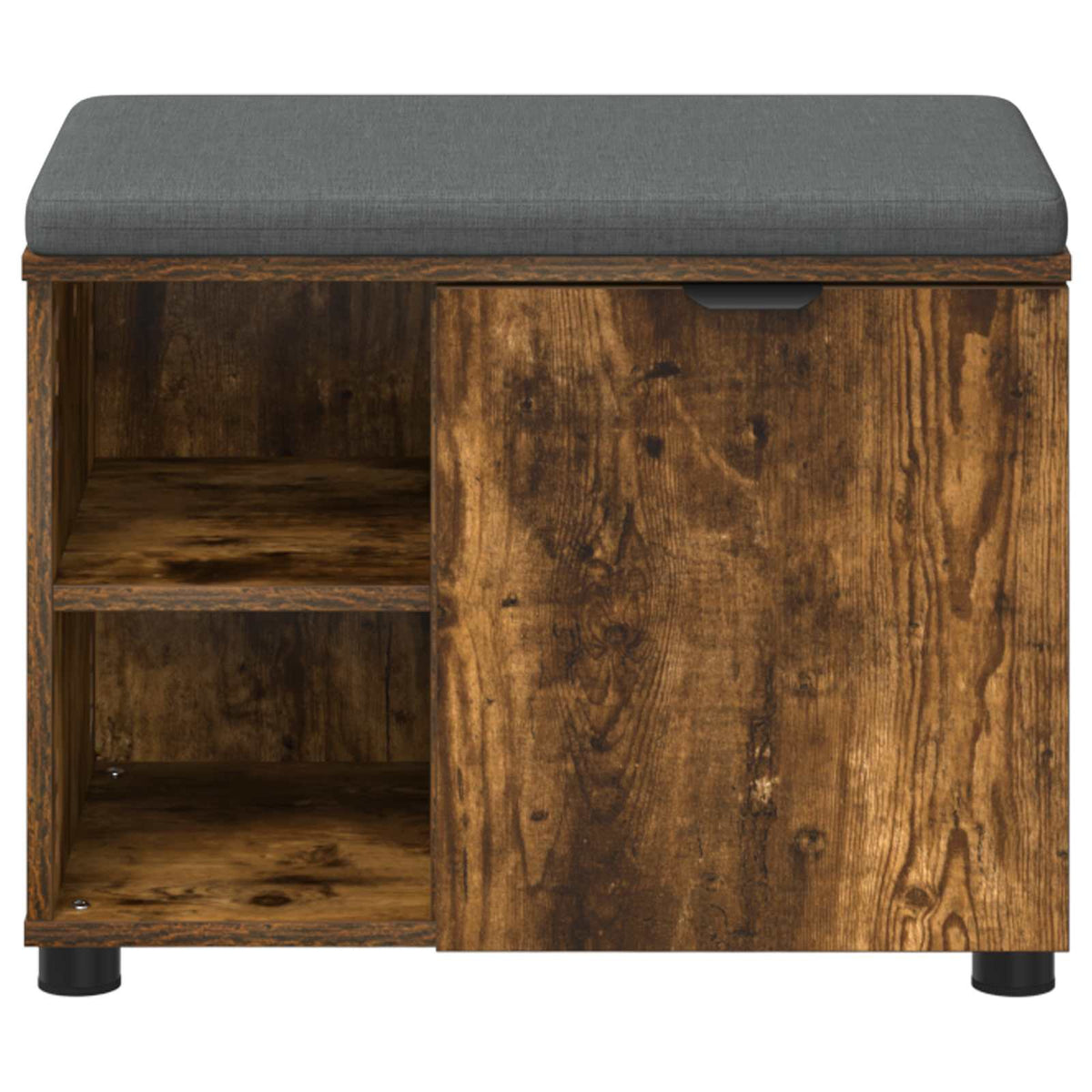 Hallbænk med pude Røget Eg 60 x 38 x 46 cm Kunstigt træ og stof