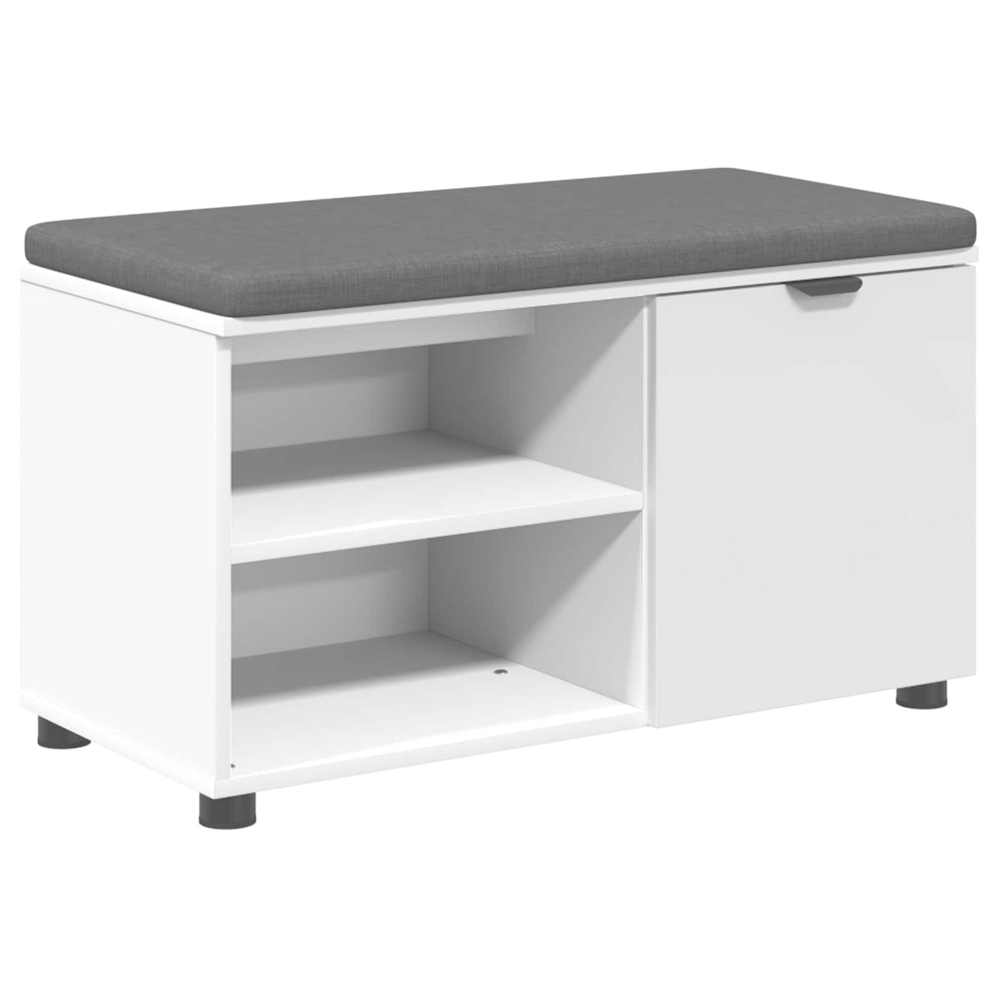 Hallbænk med pude Hvid 80 x 38 x 46 cm Kunstigt træ og stof