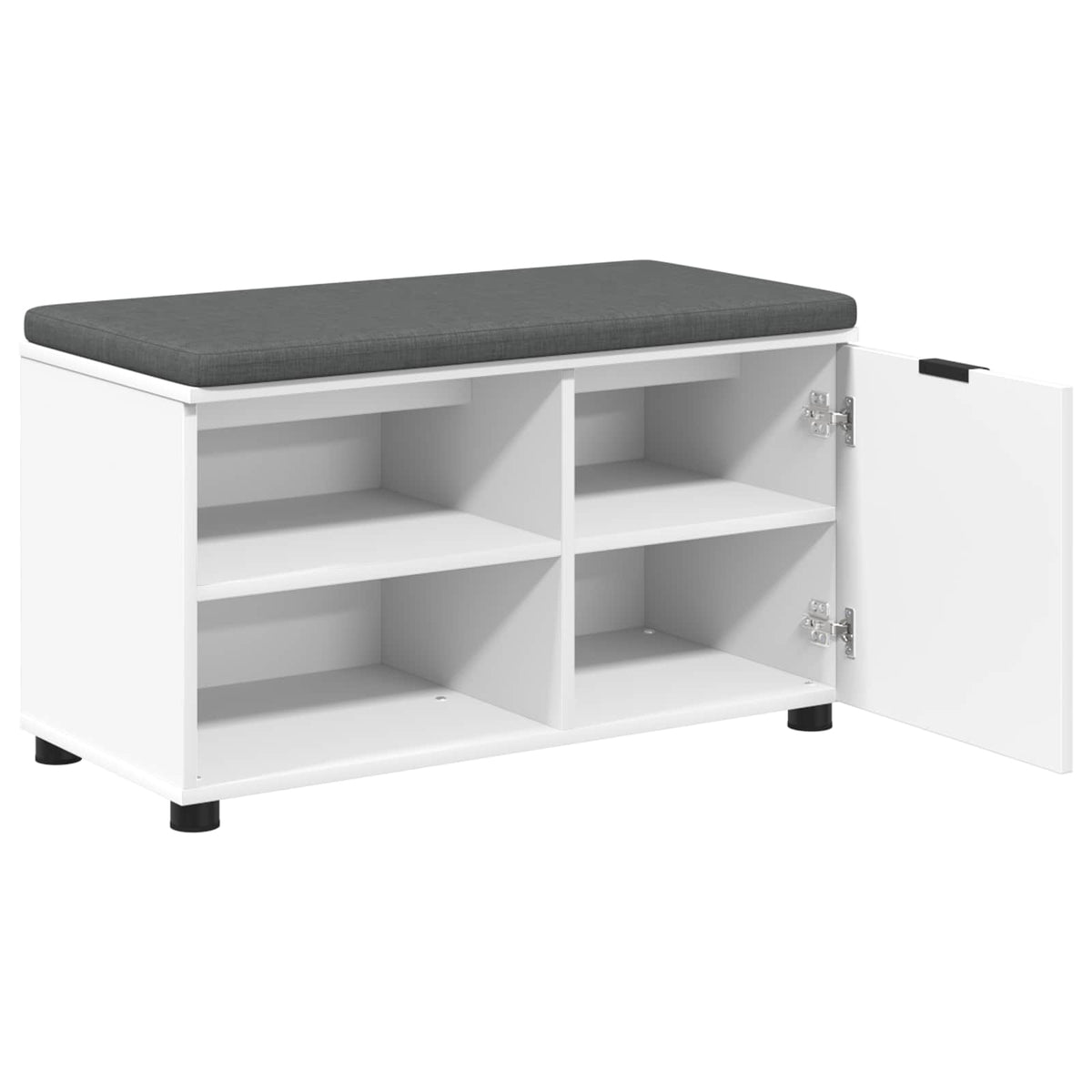 Hallbænk med pude Hvid 80 x 38 x 46 cm Kunstigt træ og stof