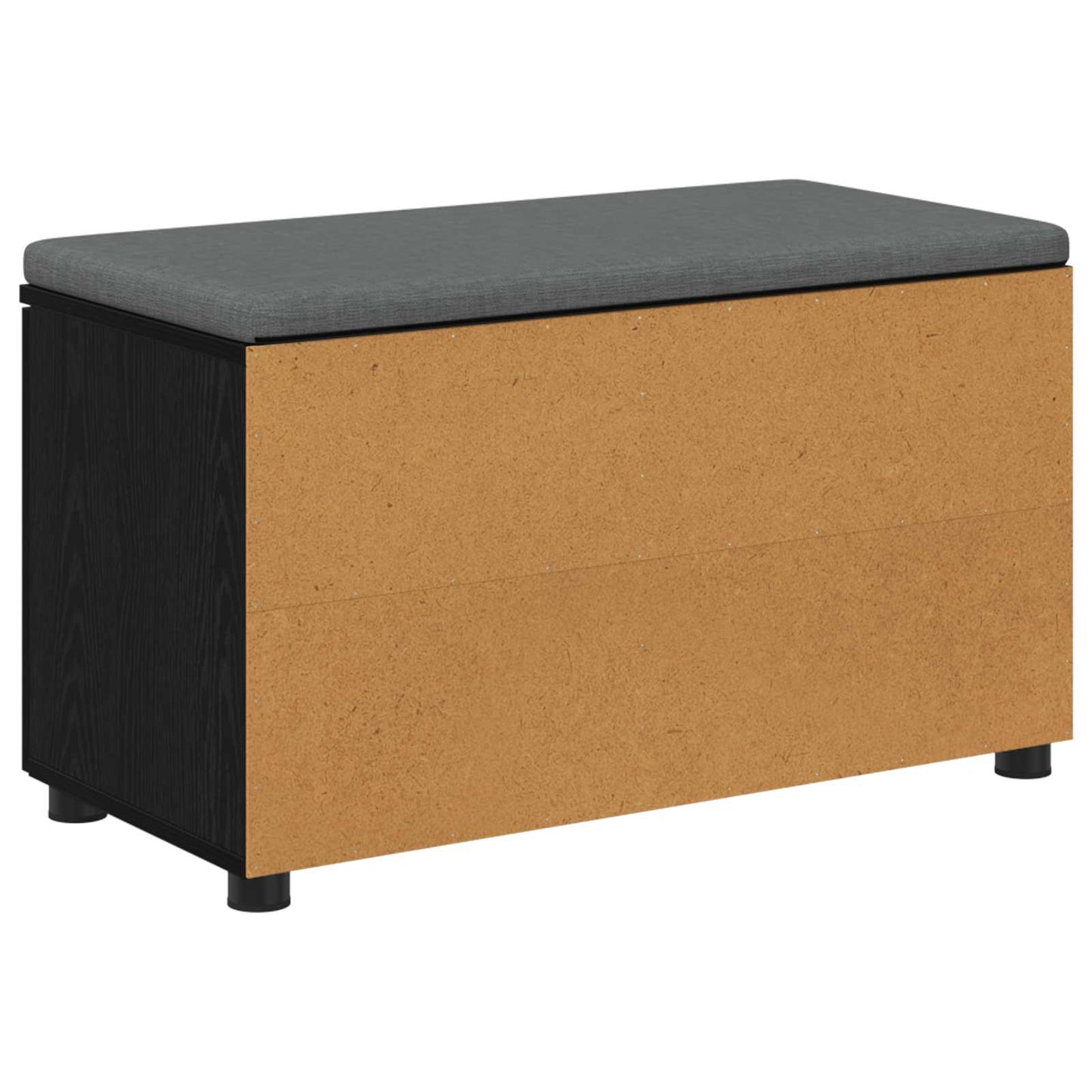 Hallbænk med pude Sort Eg 80 x 38 x 46 cm Kunstigt træ og stof